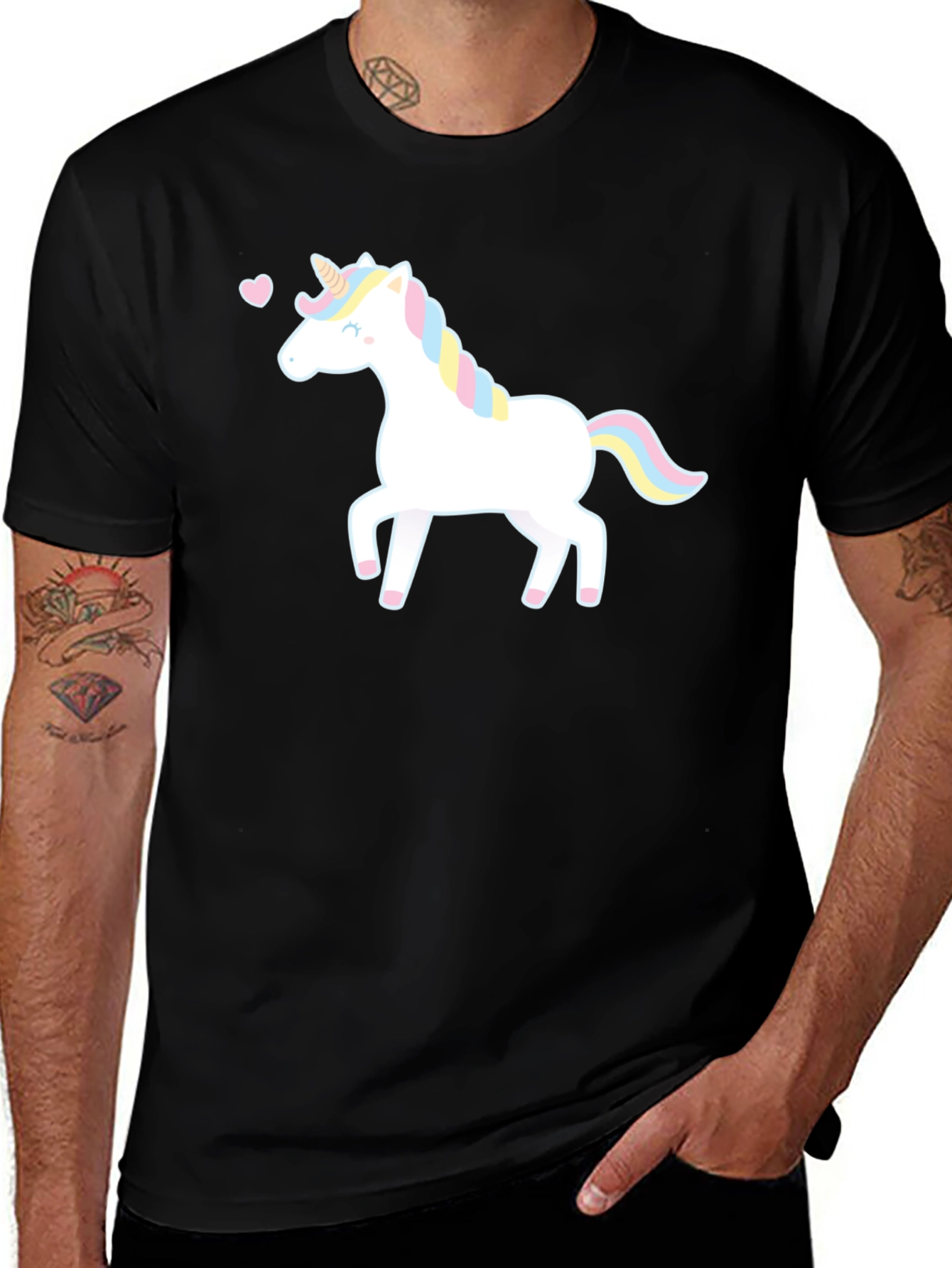 Variant 16 of Unicorn Graphic Tee - Men's Short Sleeve Black T-Shirt