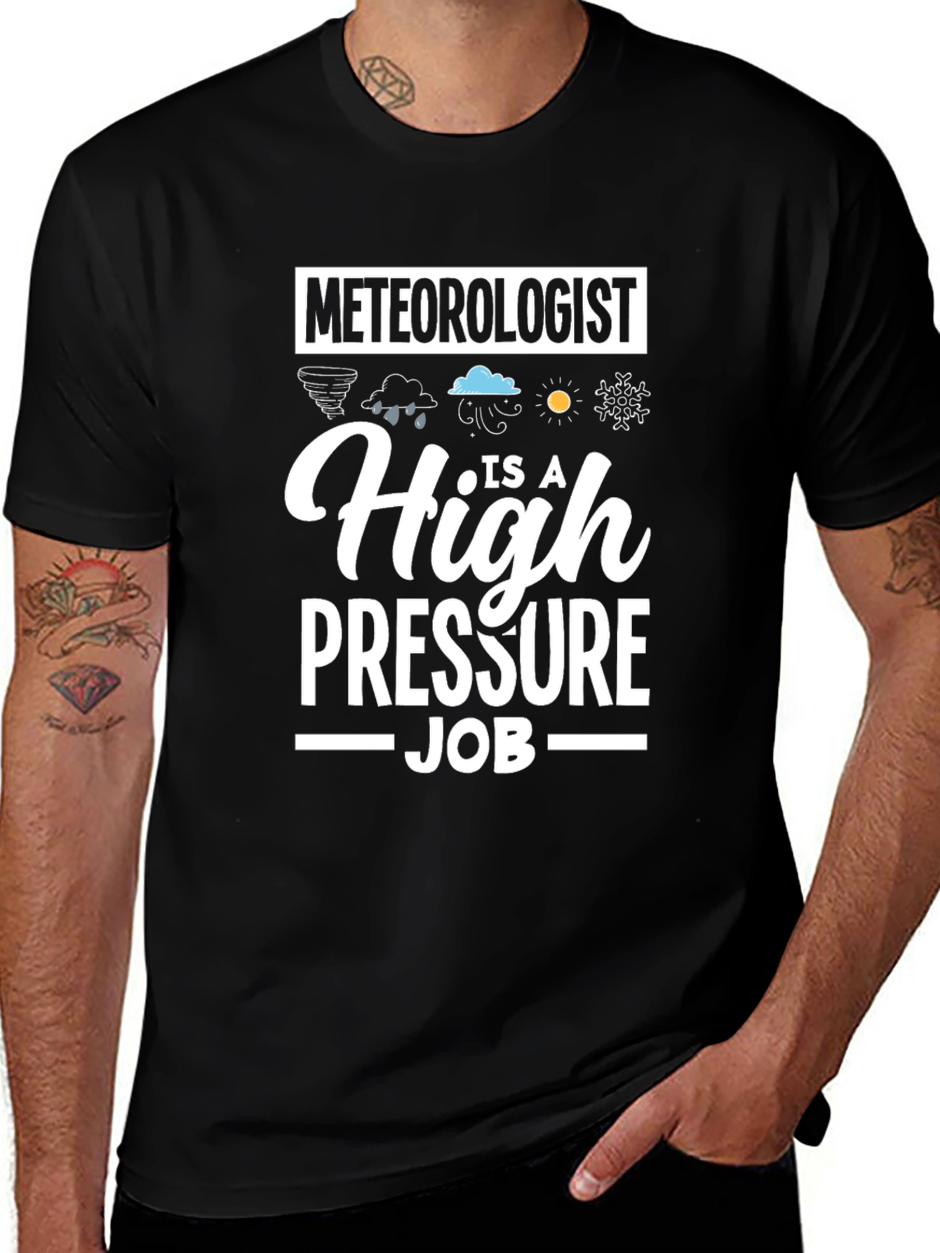 Variant 20 of Meteorologist High Pressure Job T-Shirt