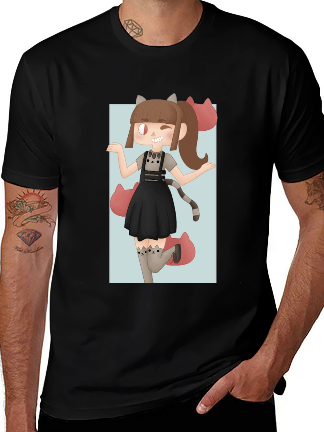 Variant 28 of Anime Girl Graphic Tee - Black Unisex T-Shirt