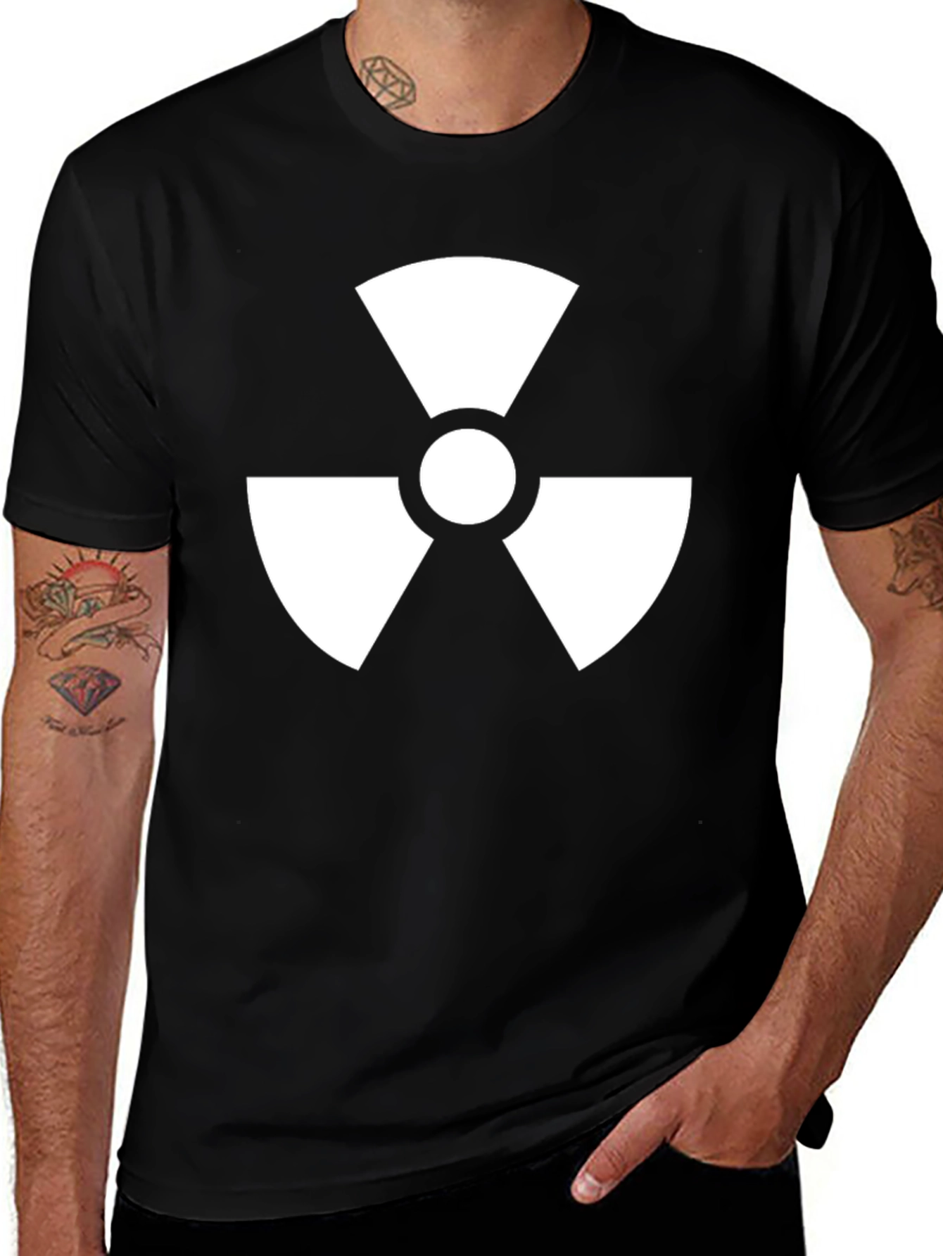 Variant 20 of Radiation Symbol Graphic Black T-Shirt