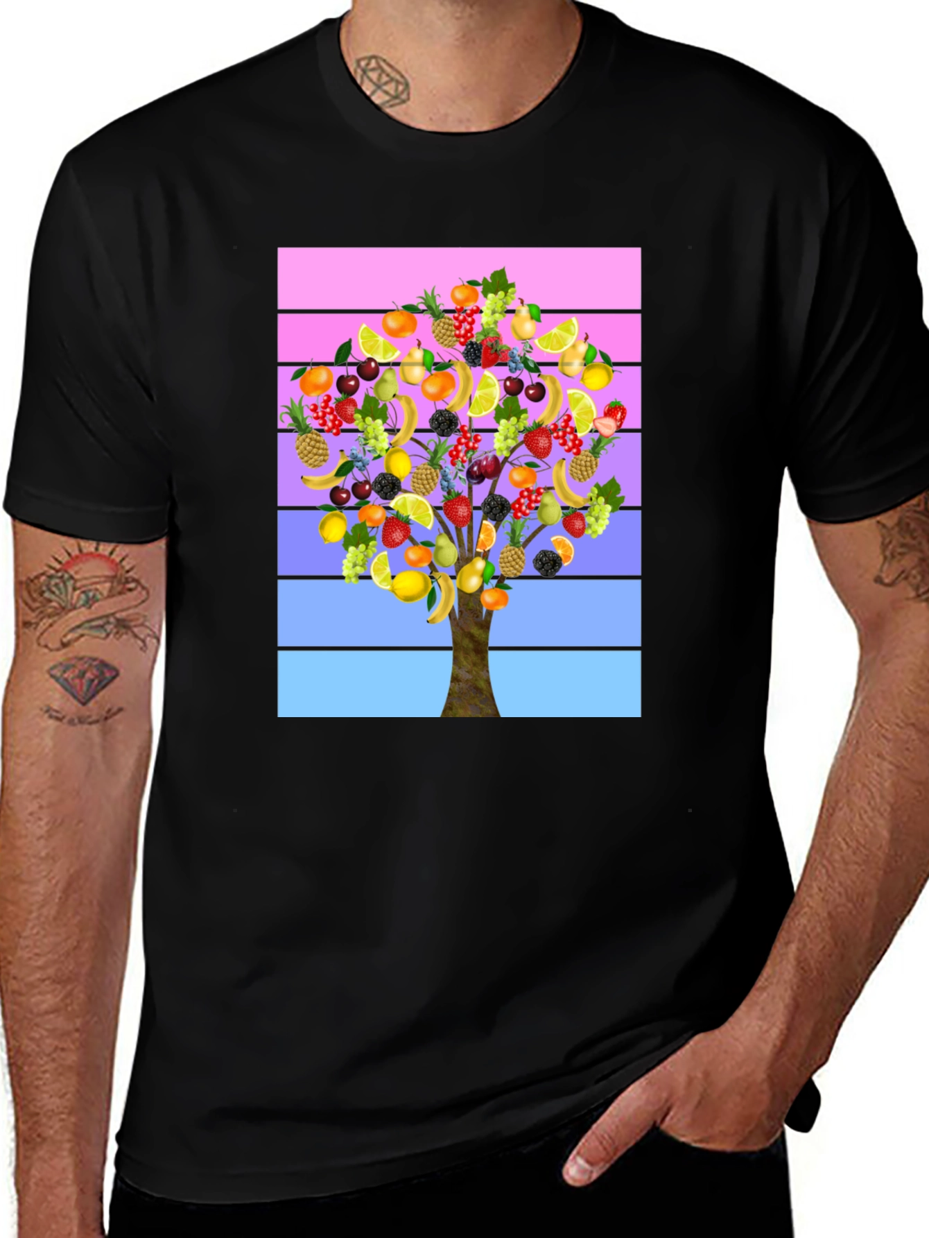 Variant 5 of Fruit Tree Graphic Tee - Vibrant & Unique Design