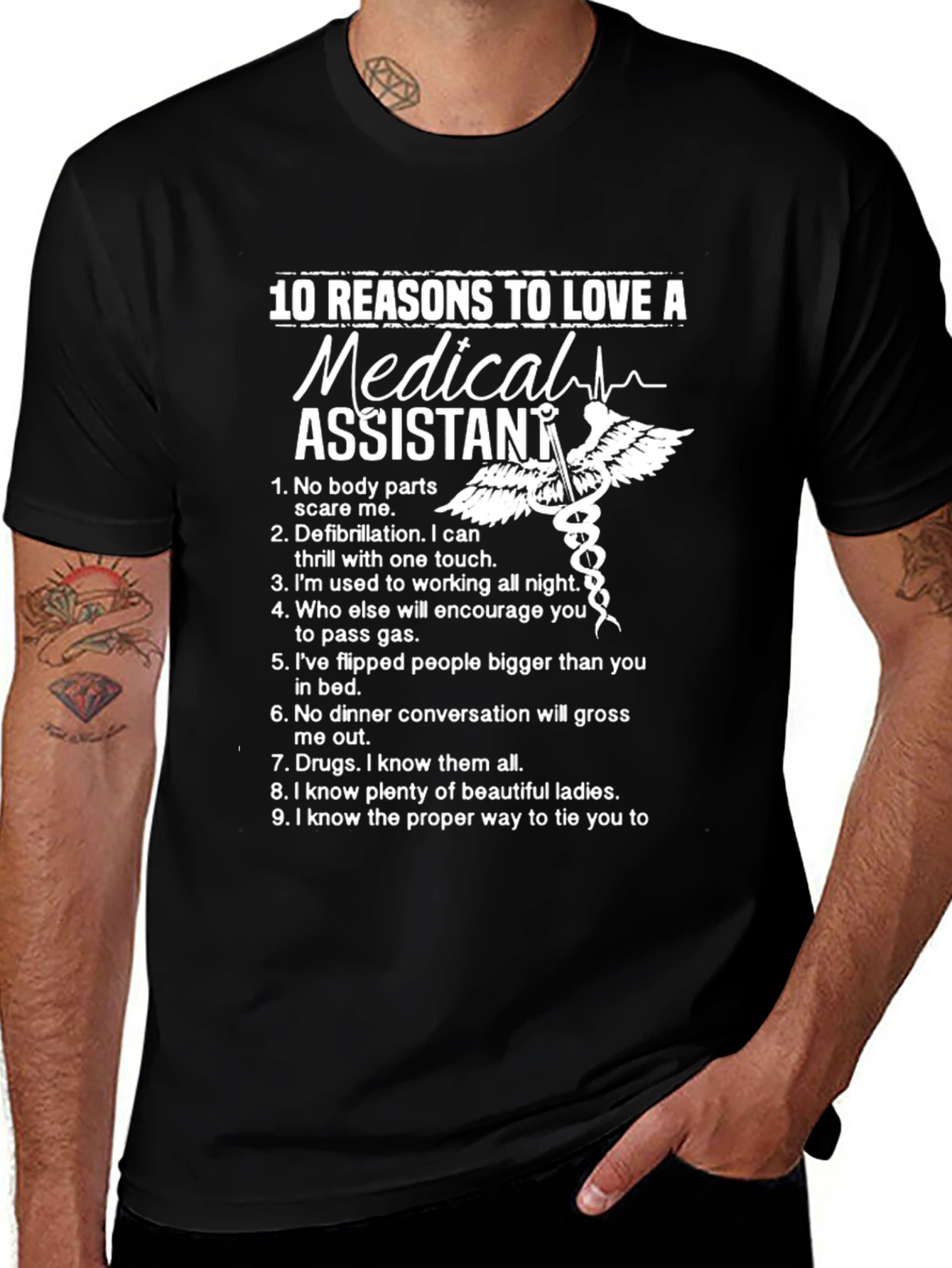 Variant 23 of Medical Assistant Reasons To Love Black T-Shirt