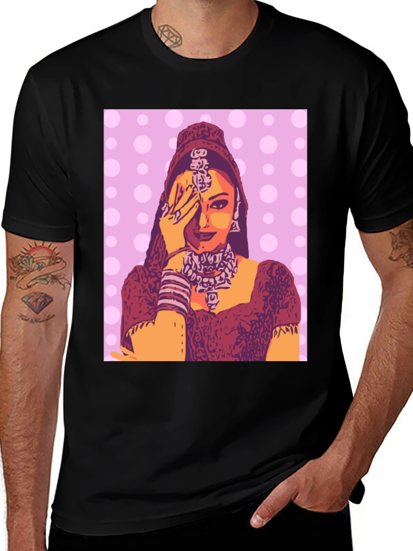 Variant 27 of Stylish Graphic Tee - Woman in Traditional Dress