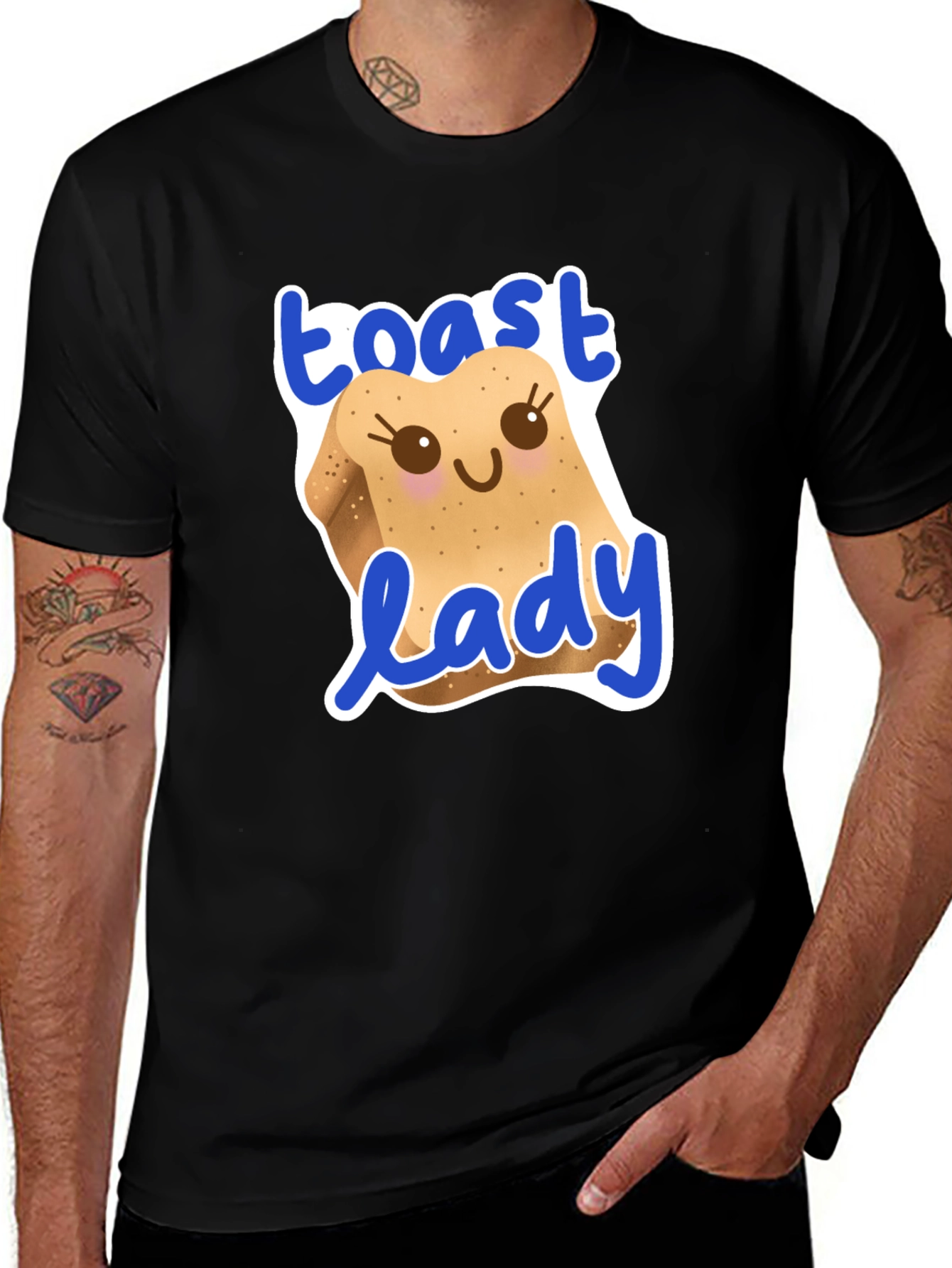 Toast Lady Graphic T-Shirt - Cute Foodie Tee