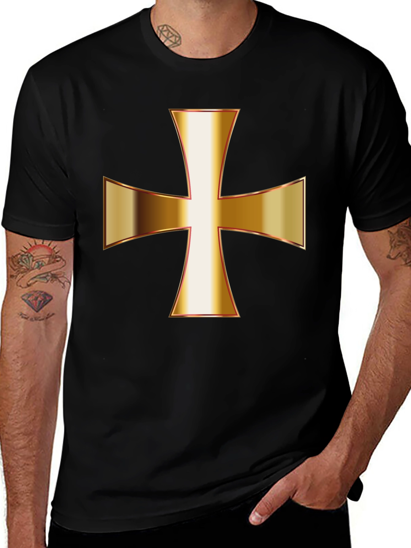 Crusader Cross Graphic Tee - Knights Templar Shirt