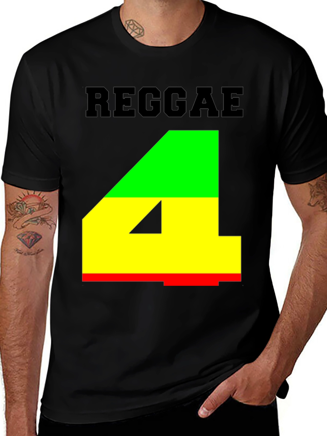 Reggae 4 T-Shirt - Rasta Colors