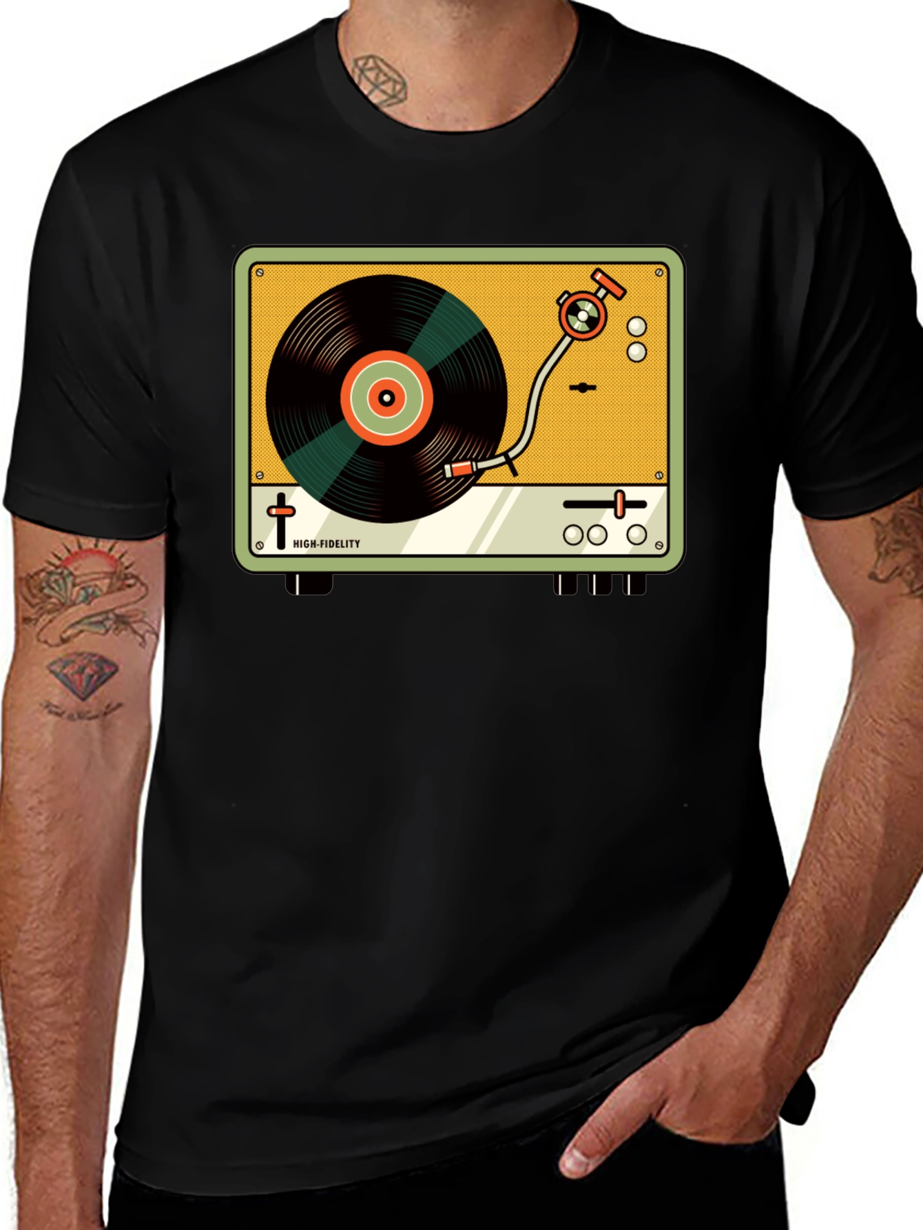 Variant 3 of Retro Turntable Graphic Tee - Vintage Record Player T-Shirt