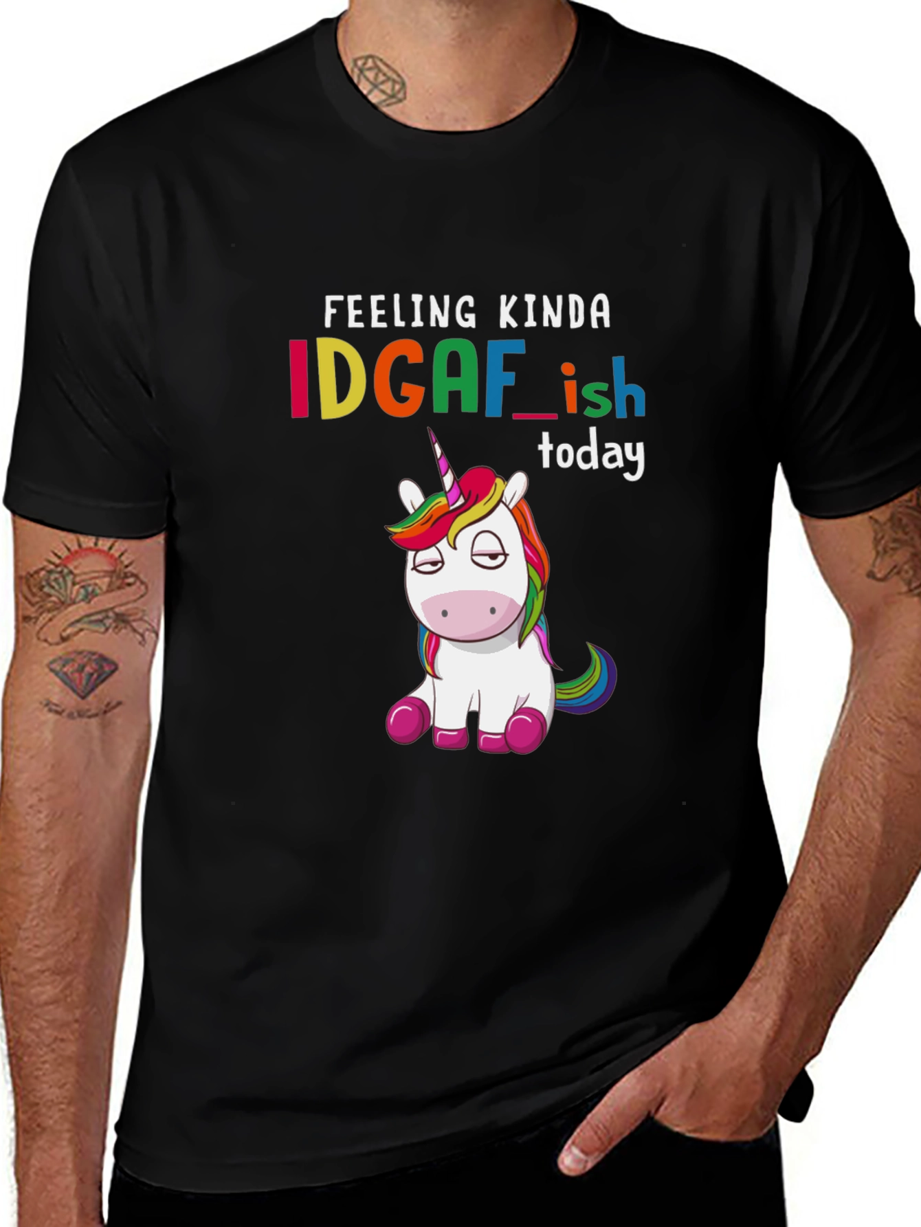 Variant 29 of IDGAF-ish Unicorn Graphic Tee - Feeling Kinda Today T-Shirt