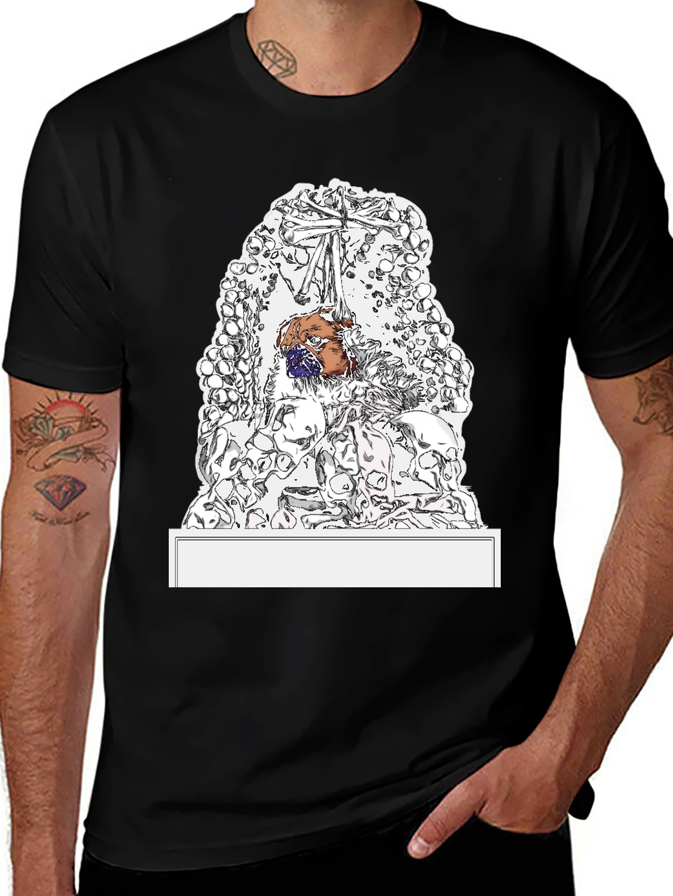 Variant 4 of Skull Pile Graphic Tee - Edgy & Unique