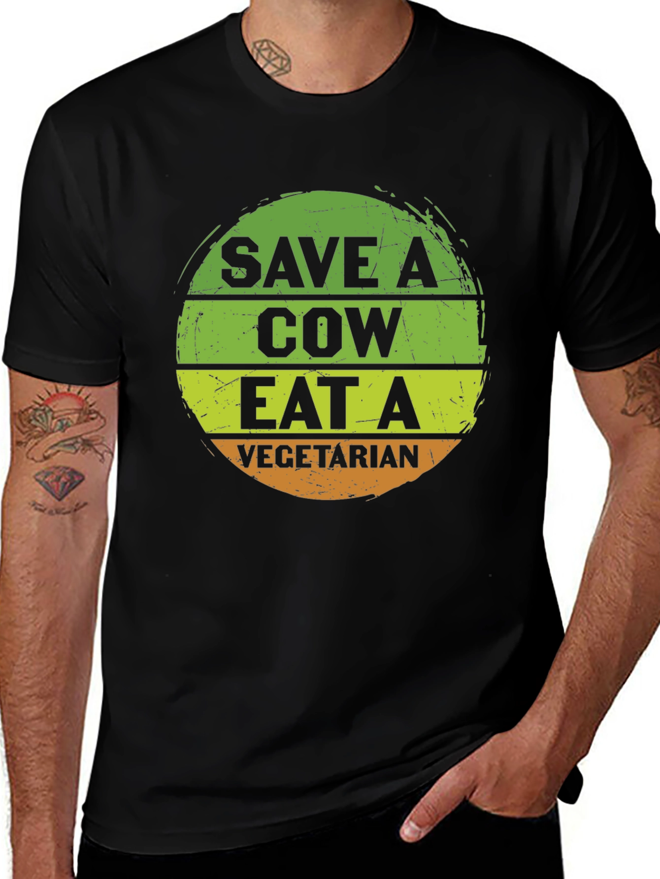 Variant 27 of Save A Cow Eat A Vegetarian Graphic Tee