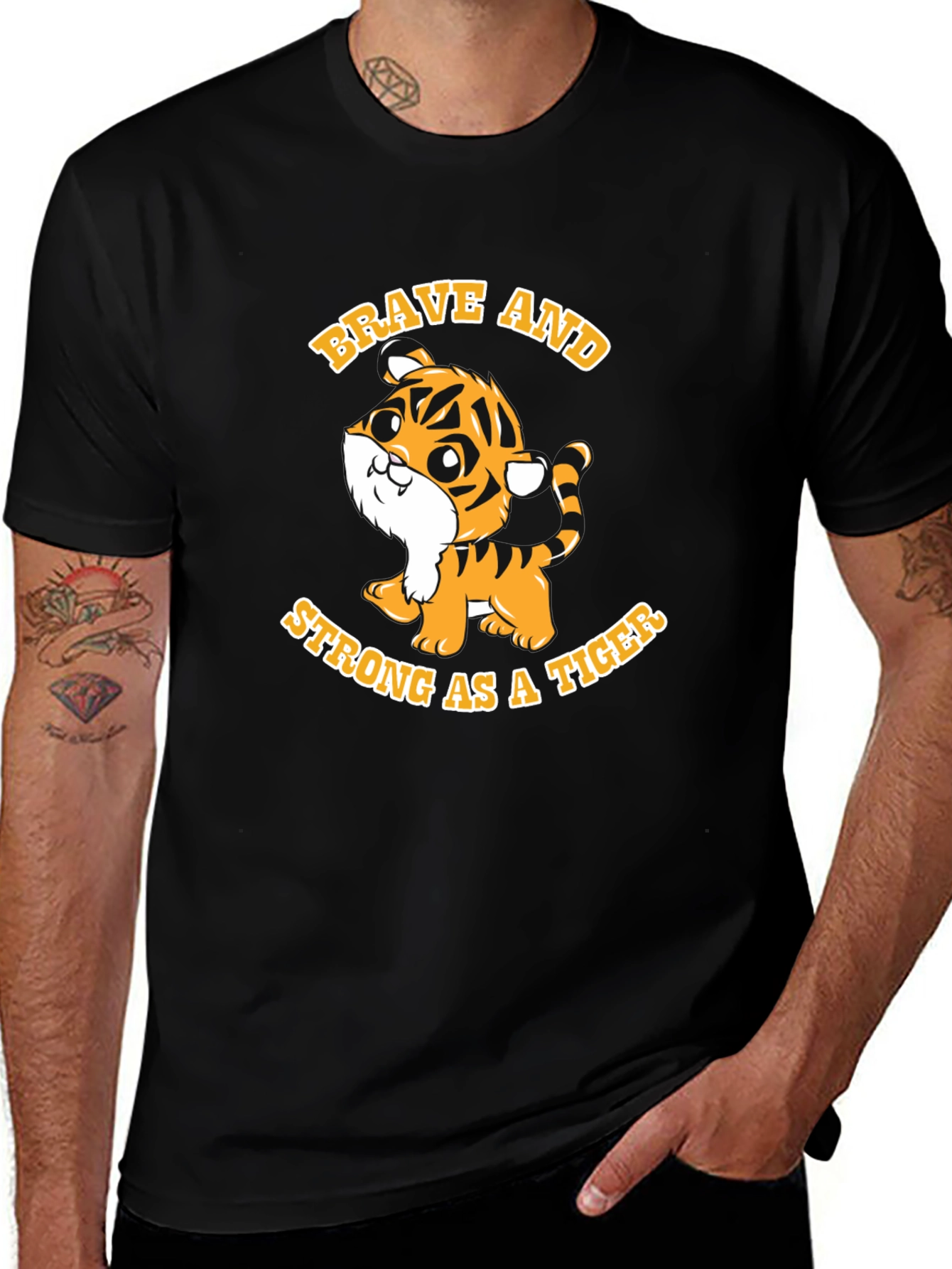 Variant 10 of Brave Tiger Graphic Tee - Soft Cotton Blend