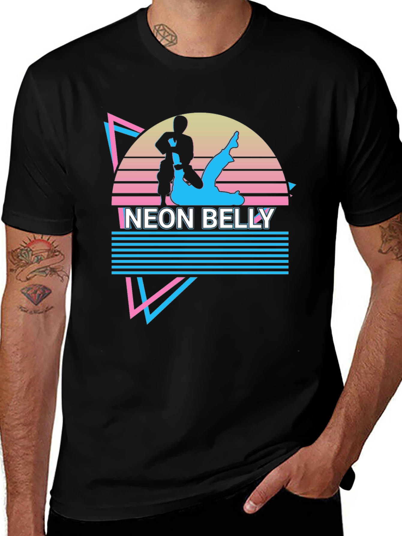 Neon Belly BJJ T-Shirt - Jiu Jitsu Retro Style Tee
