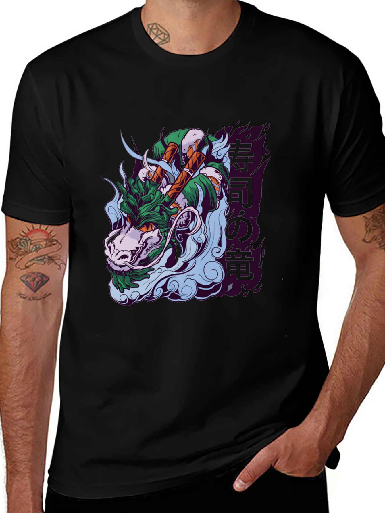 Variant 7 of Dragon Graphic Black T-Shirt