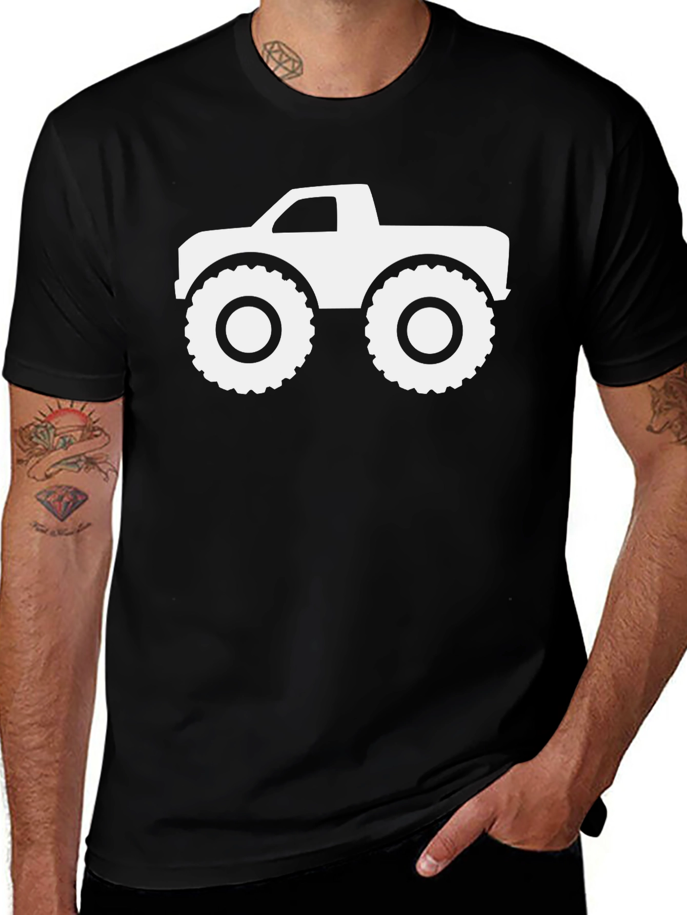 Variant 24 of Monster Truck Graphic Tee - Cool Black Cotton Shirt