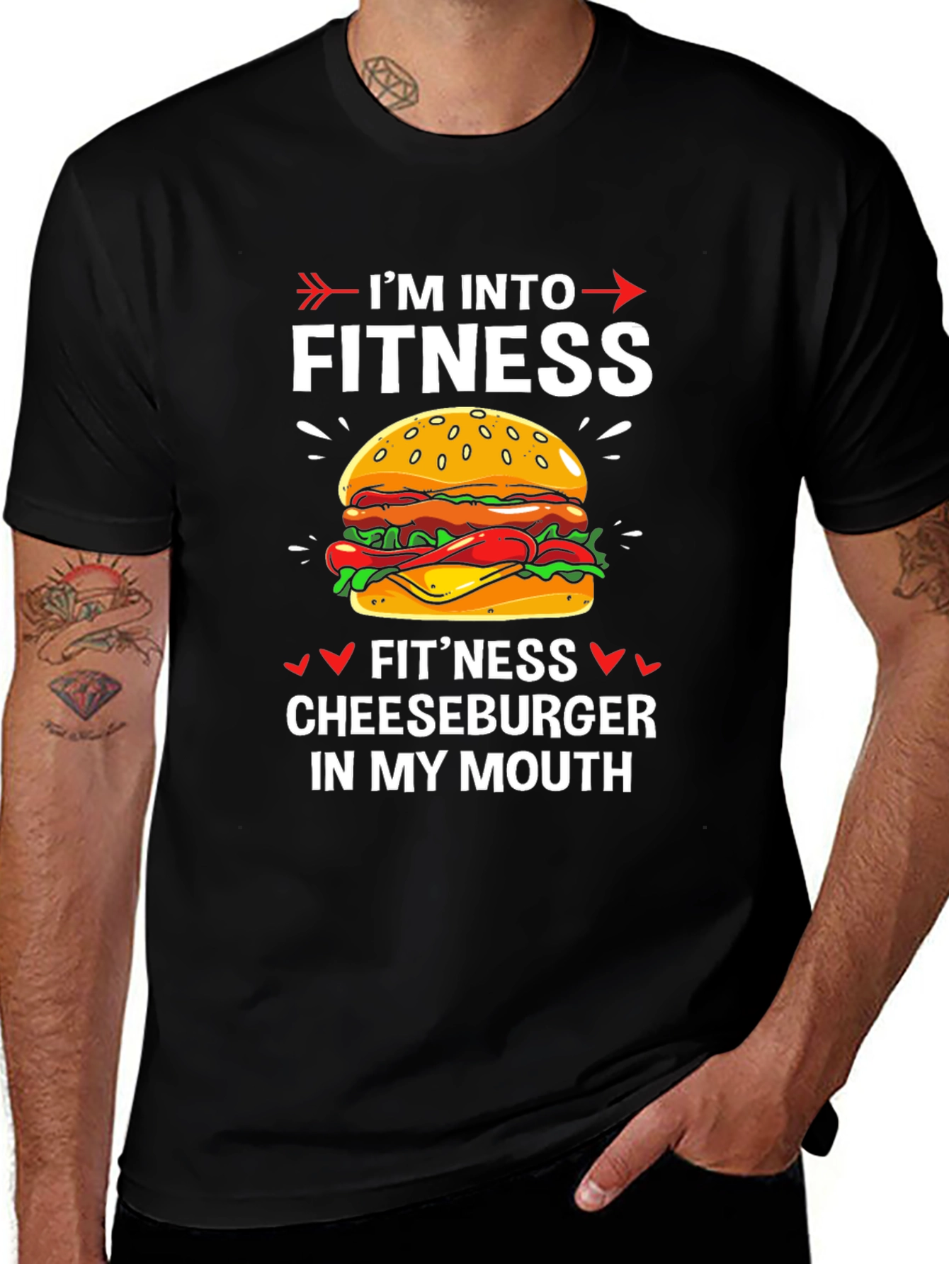 Variant 9 of Fitness Cheeseburger Graphic Tee