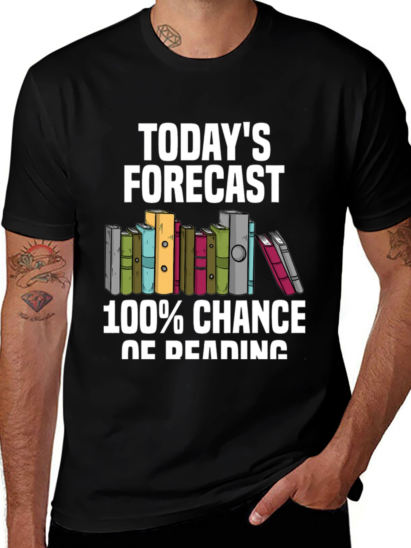 Variant 24 of Today's Forecast 100% Chance of Reading T-Shirt