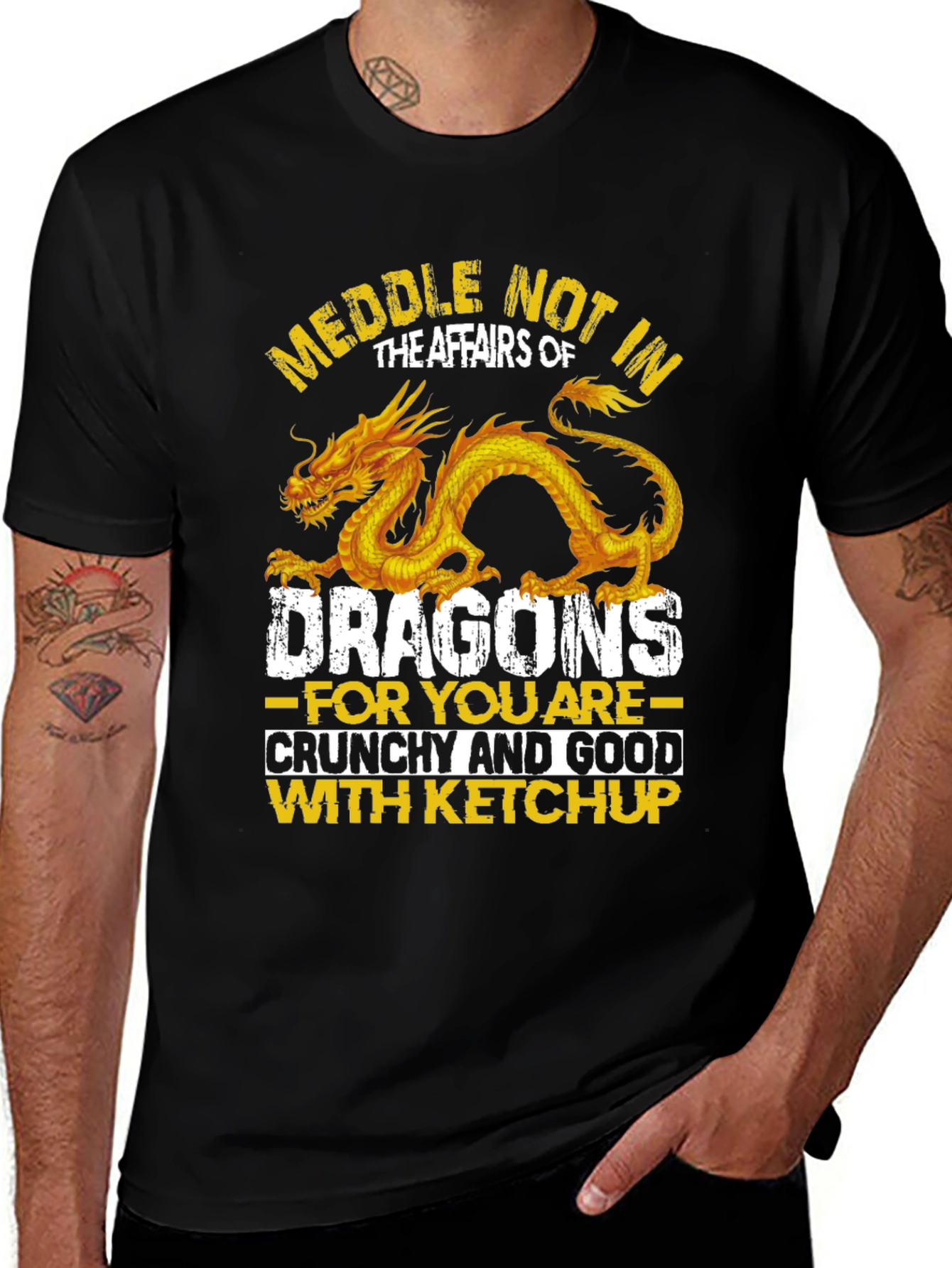 Variant 4 of Meddle Not Dragon Graphic T-Shirt