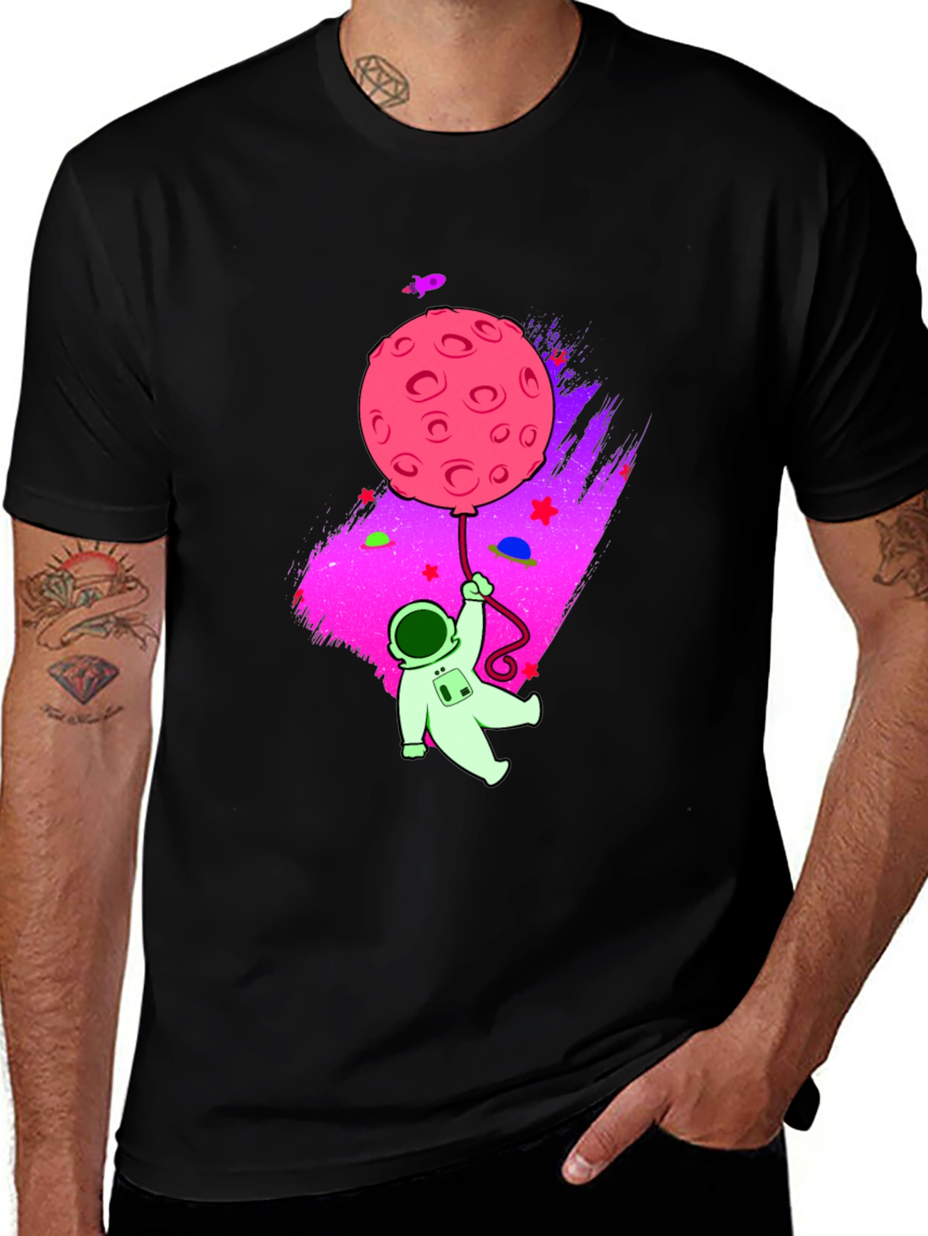 Variant 27 of Astronaut Moon Balloon Graphic Tee