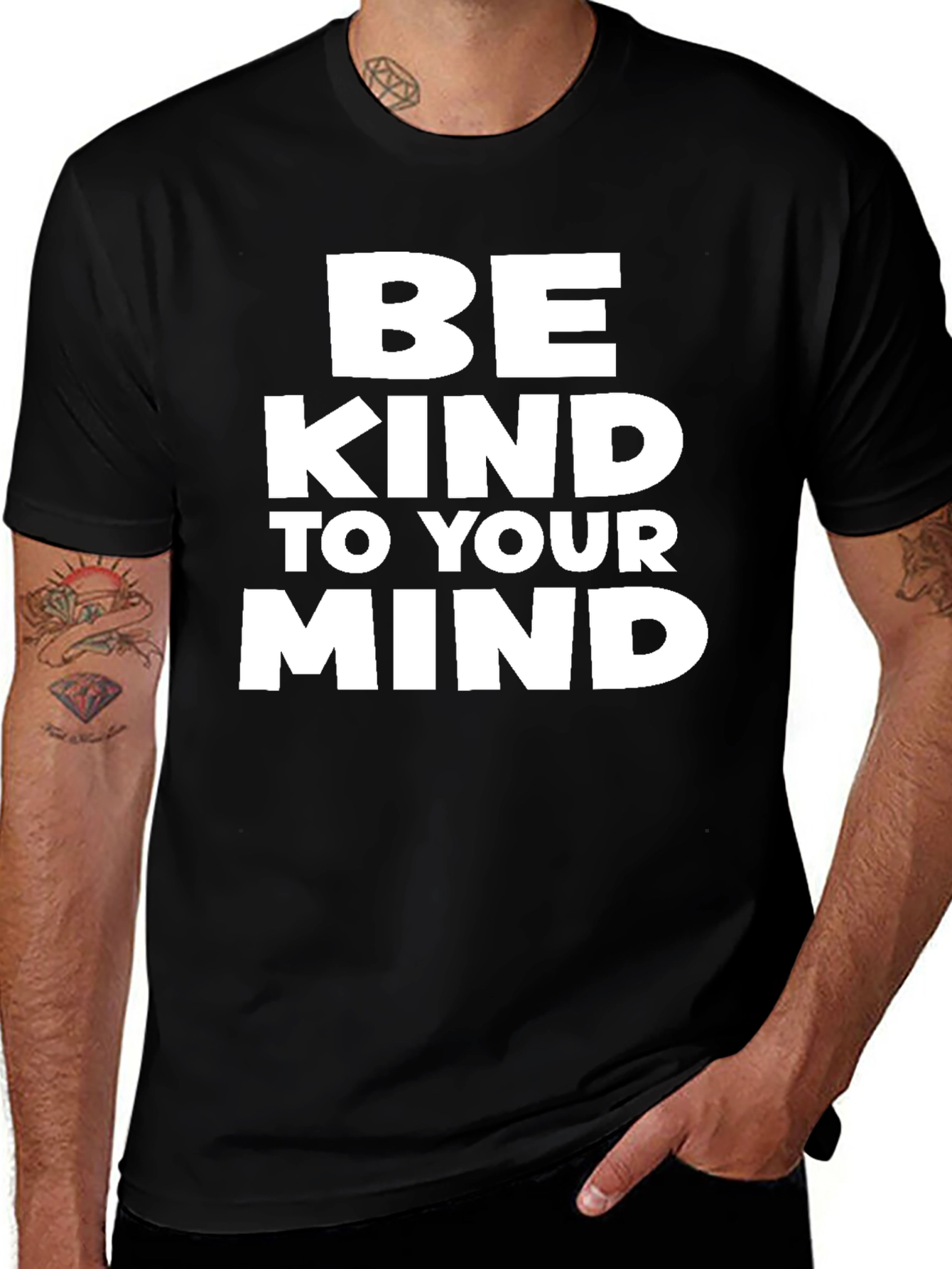 Variant 8 of Be Kind to Your Mind Graphic T-Shirt - Black