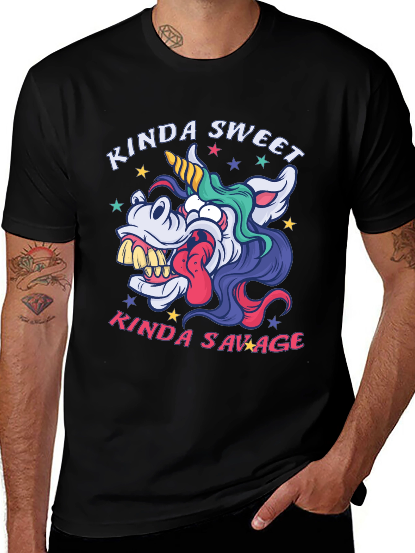Variant 2 of Kinda Sweet Kinda Savage Unicorn Graphic Tee