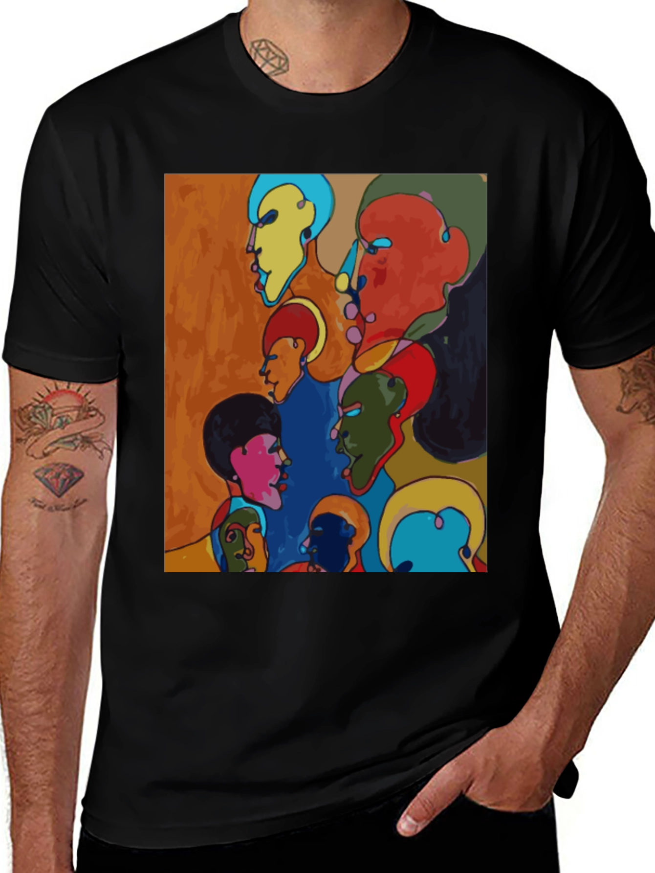 Variant 20 of Abstract Faces Graphic Tee - Unisex