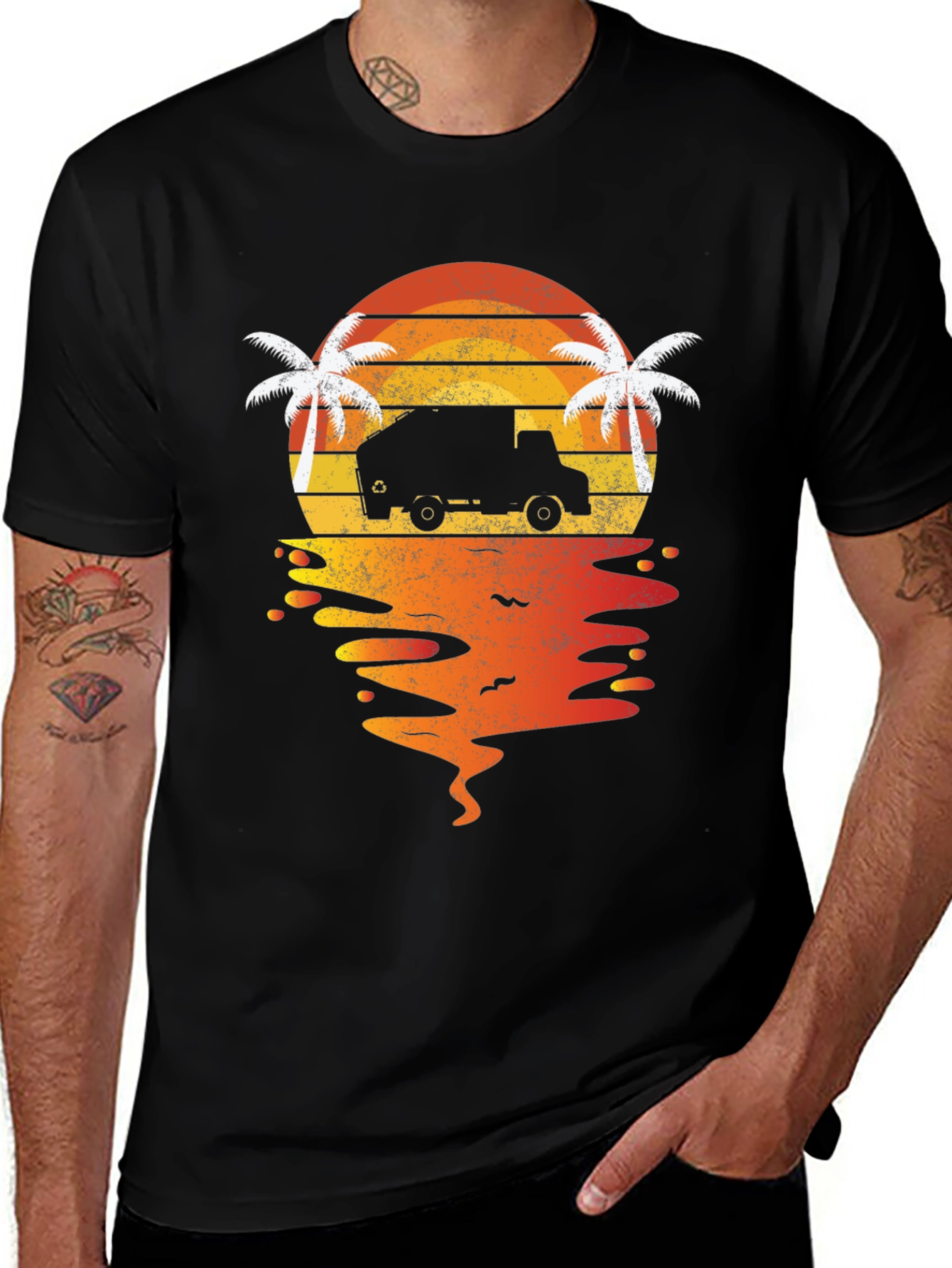 Variant 7 of Sunset Beach Truck Graphic Tee