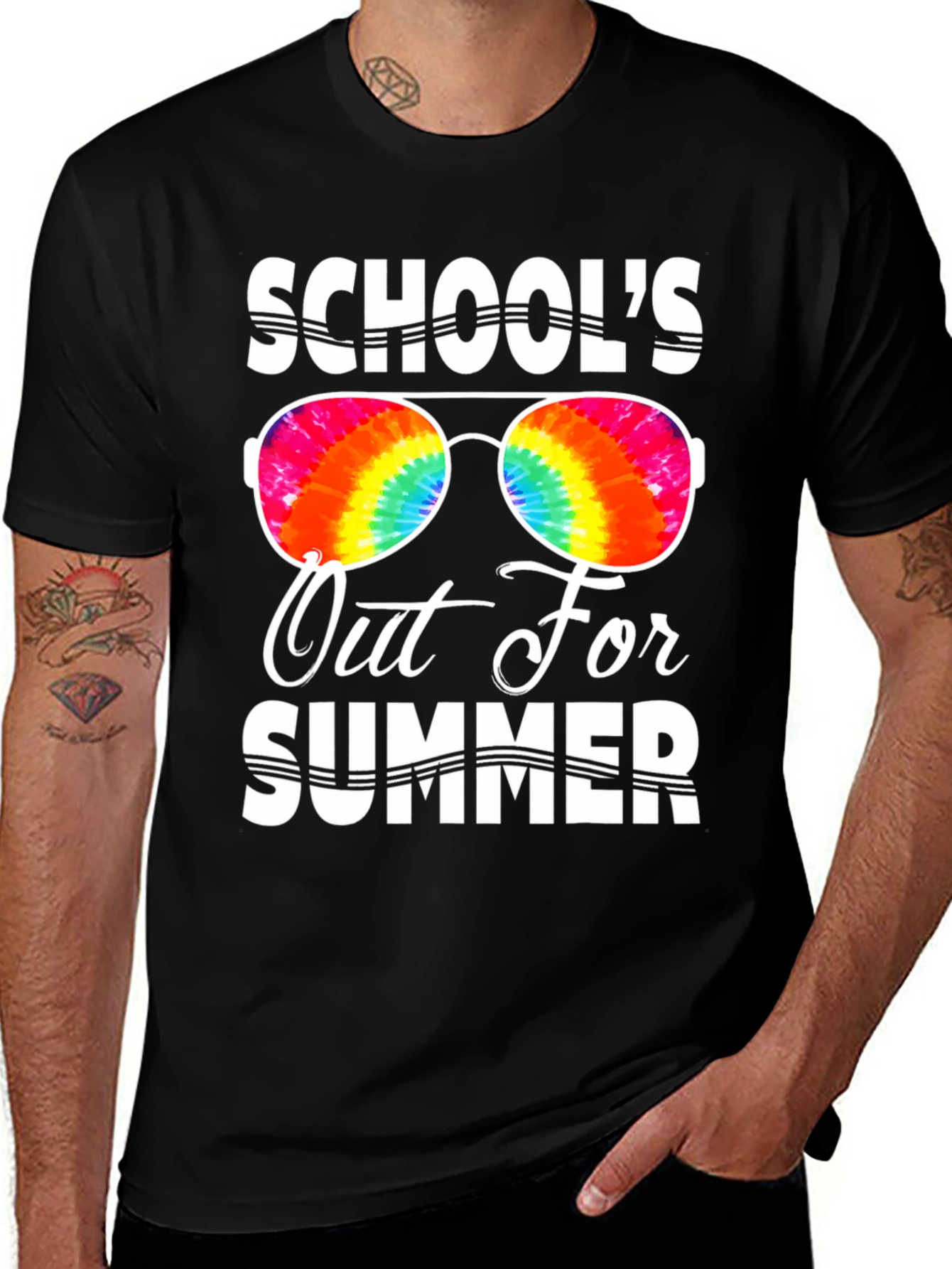 School's Out For Summer T-Shirt - Tie Dye Sunglasses