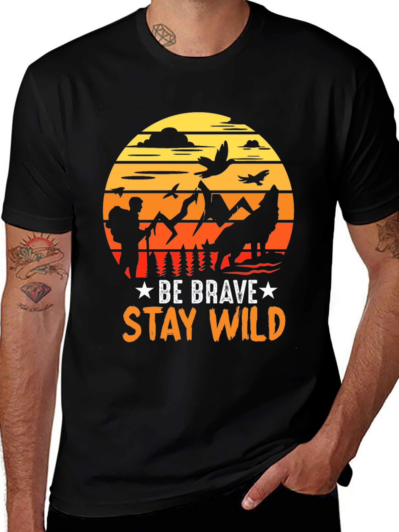 Variant 5 of Be Brave Stay Wild T-Shirt - Adventure Ready