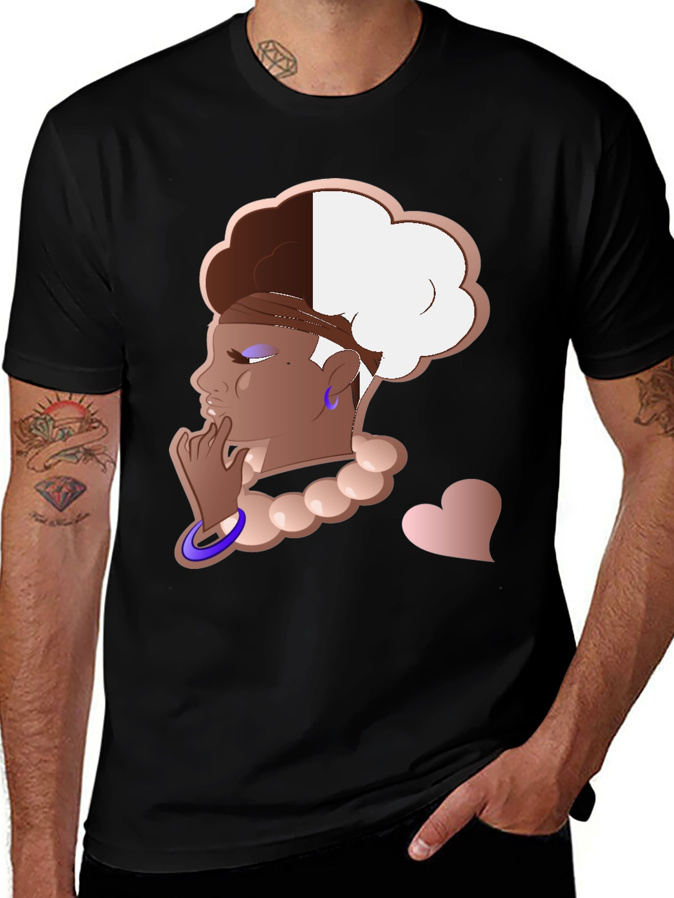 Variant 20 of Stylish Graphic Tee - Afro Puff Design