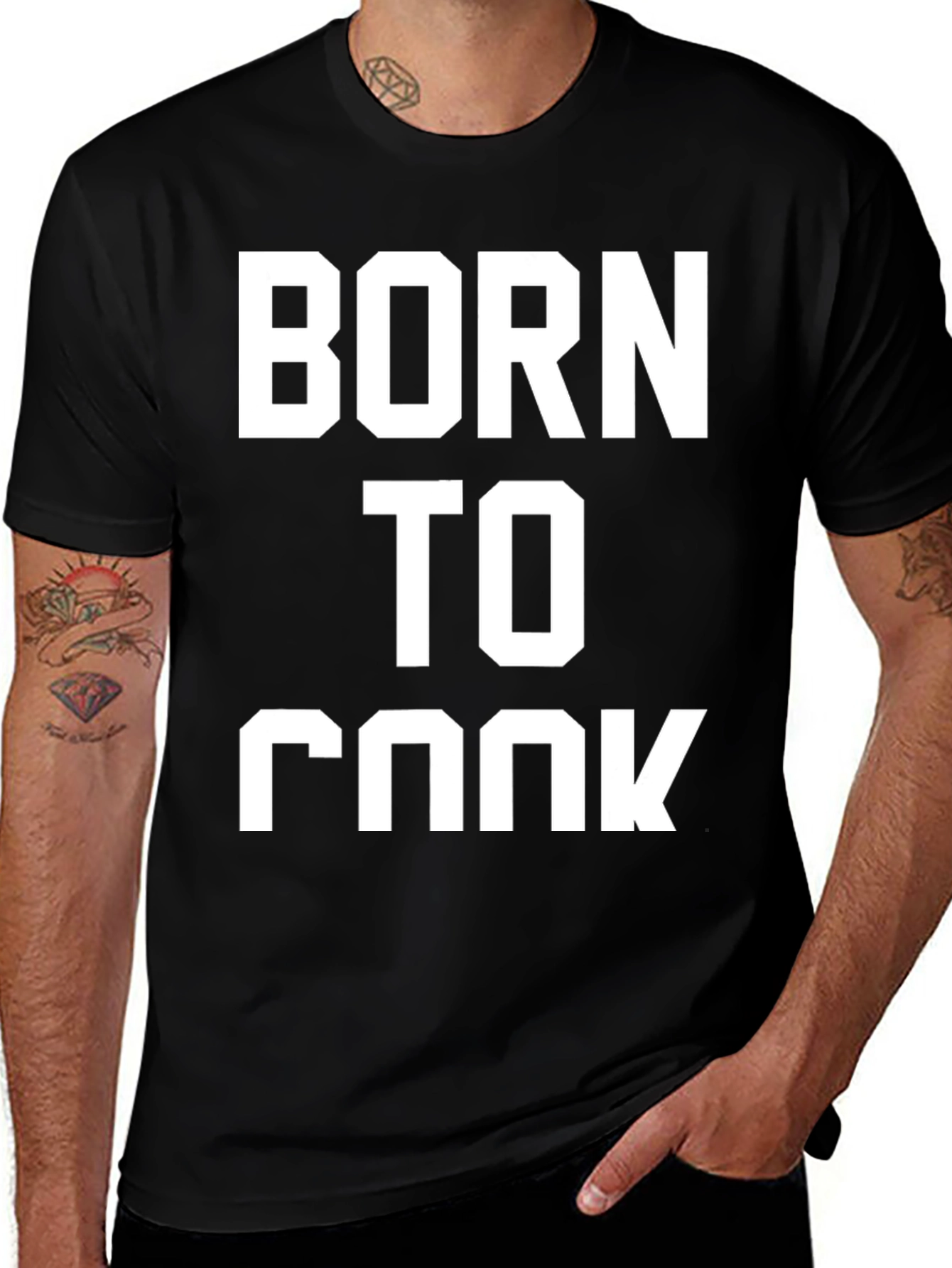 Variant 19 of Born To Cook Black T-Shirt