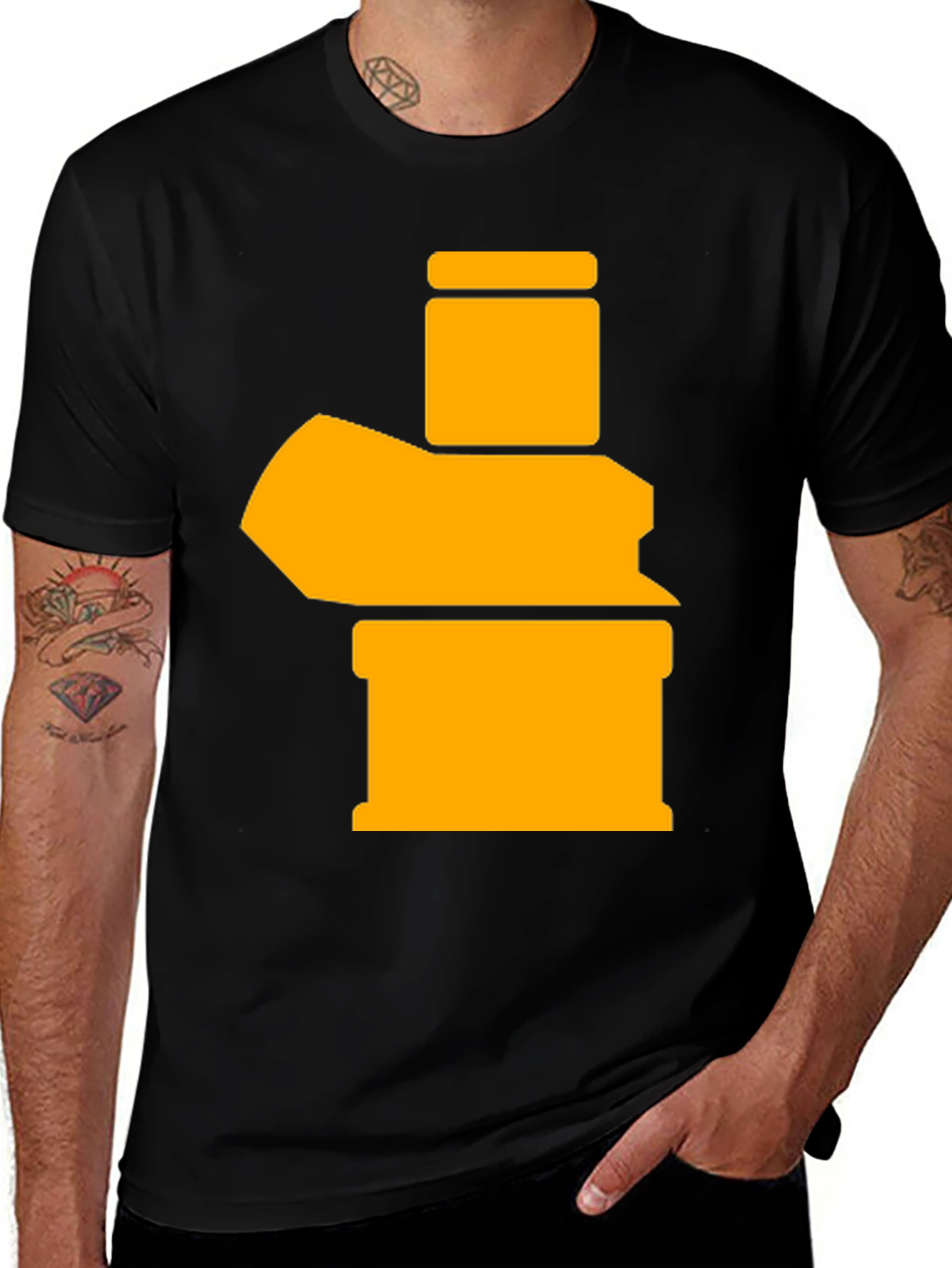 Variant 5 of Abstract Graphic Tee - Black Cotton Blend