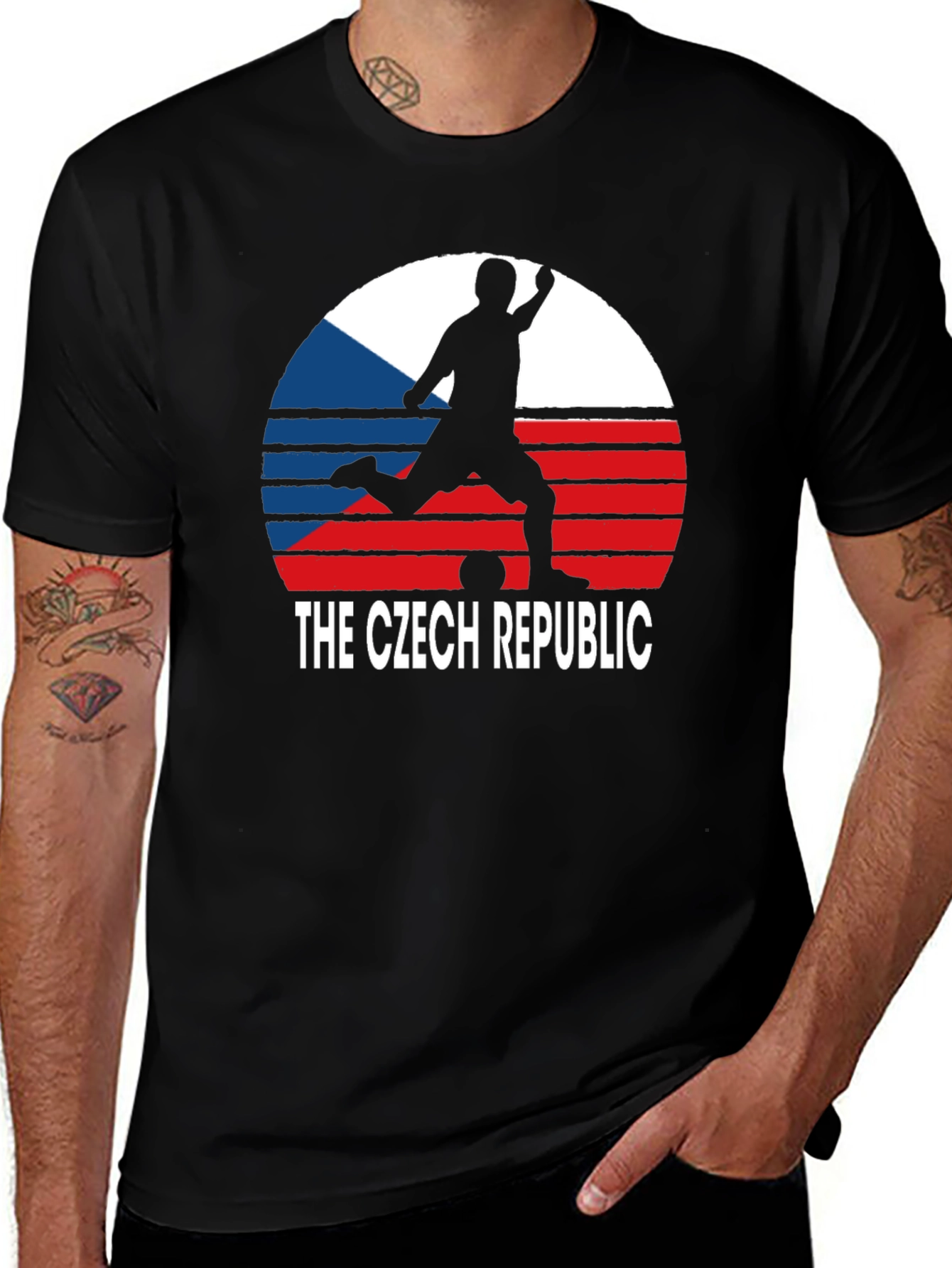 Variant 24 of Czech Republic Soccer Silhouette Graphic T-Shirt