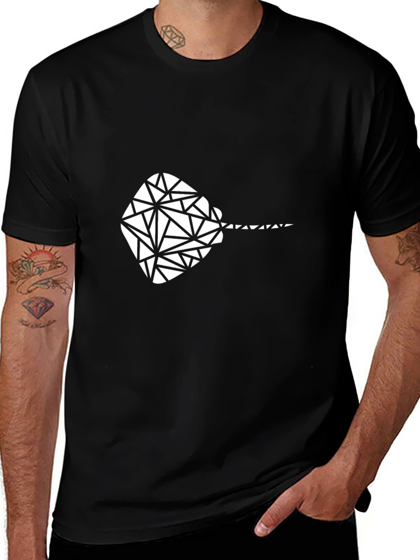 Variant 26 of Geometric Stingray Graphic Tee - Black