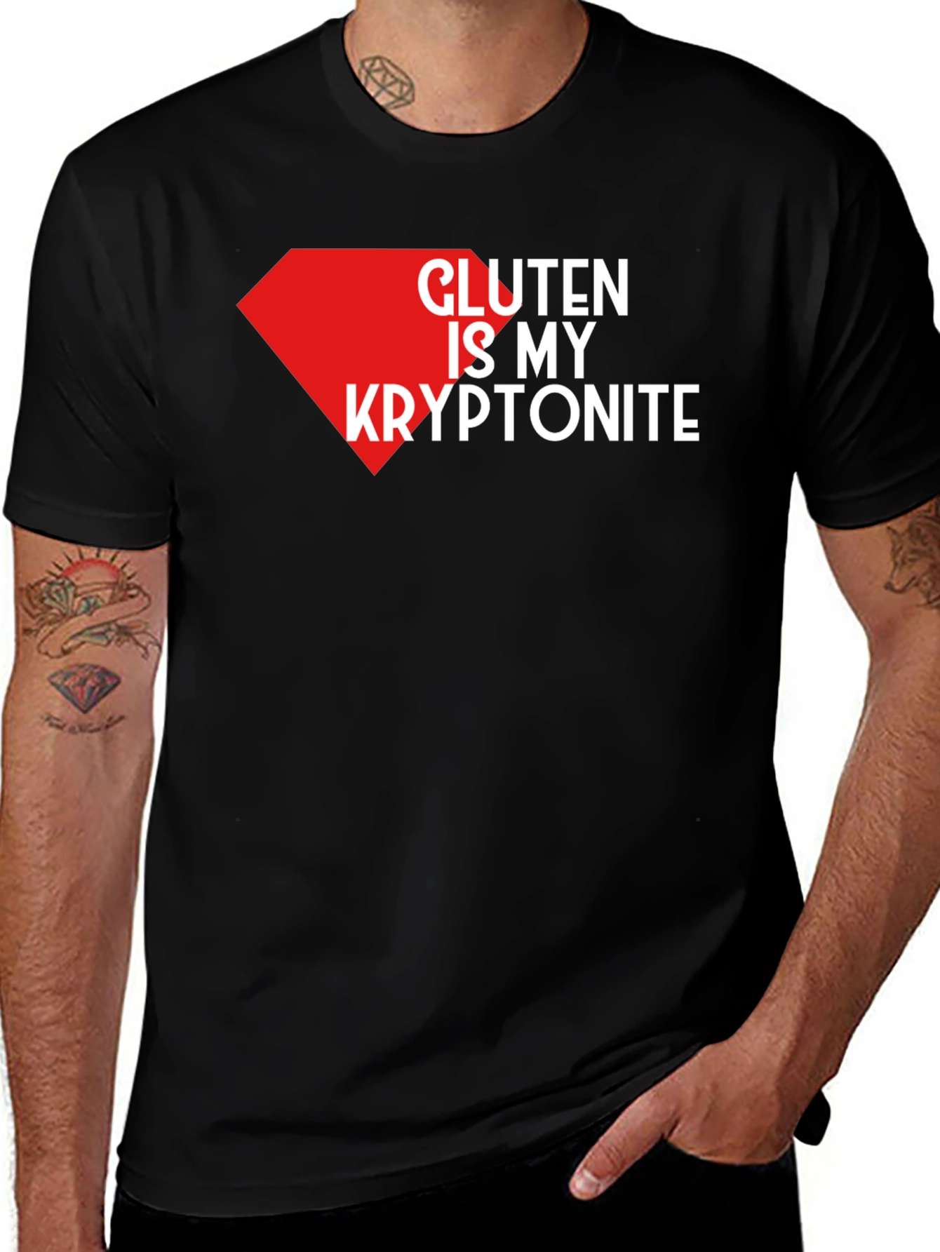 Gluten Is My Kryptonite T-Shirt - Funny Graphic Tee