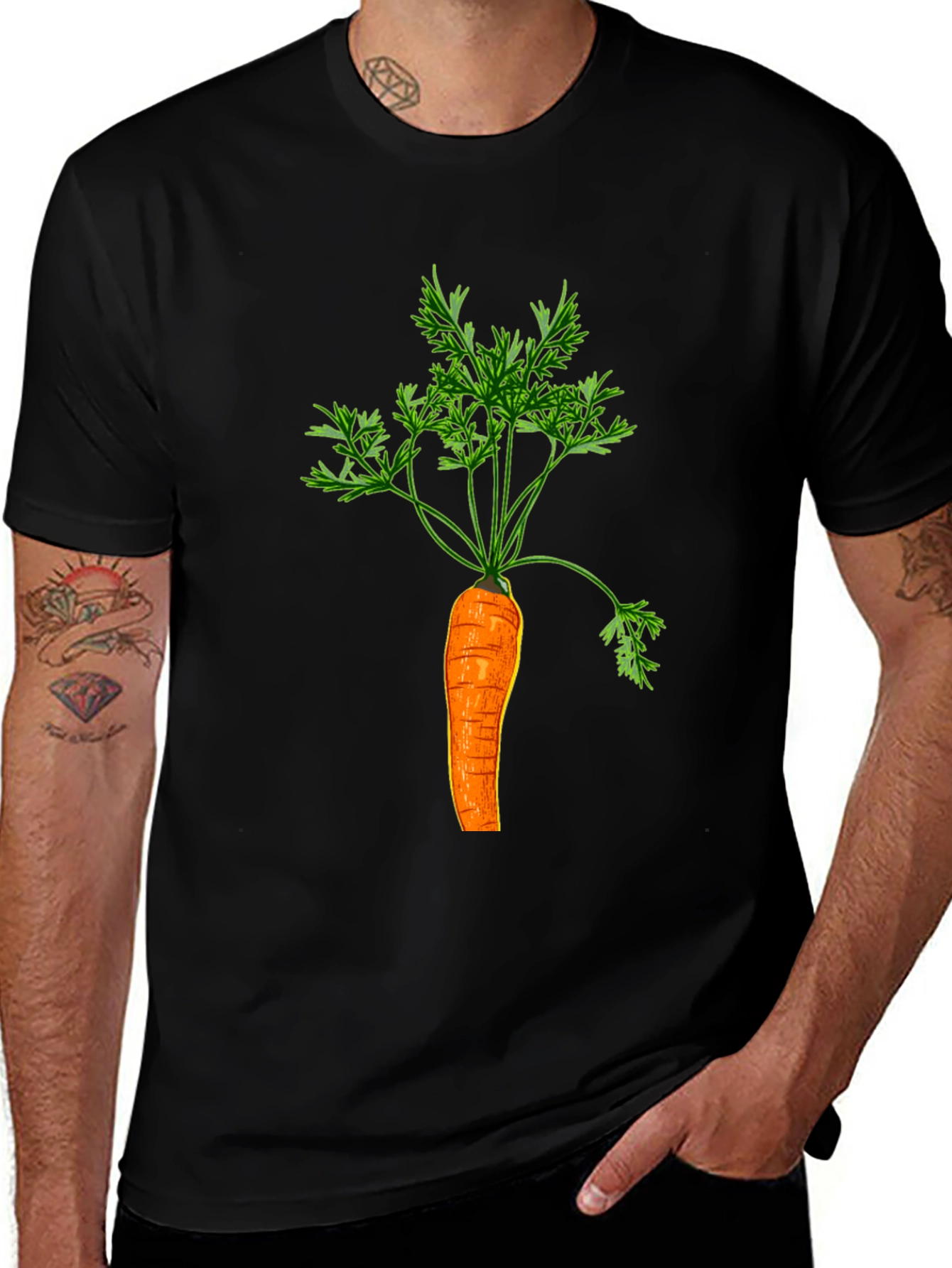 Variant 29 of Carrot Graphic T-Shirt - Vegetable Tee