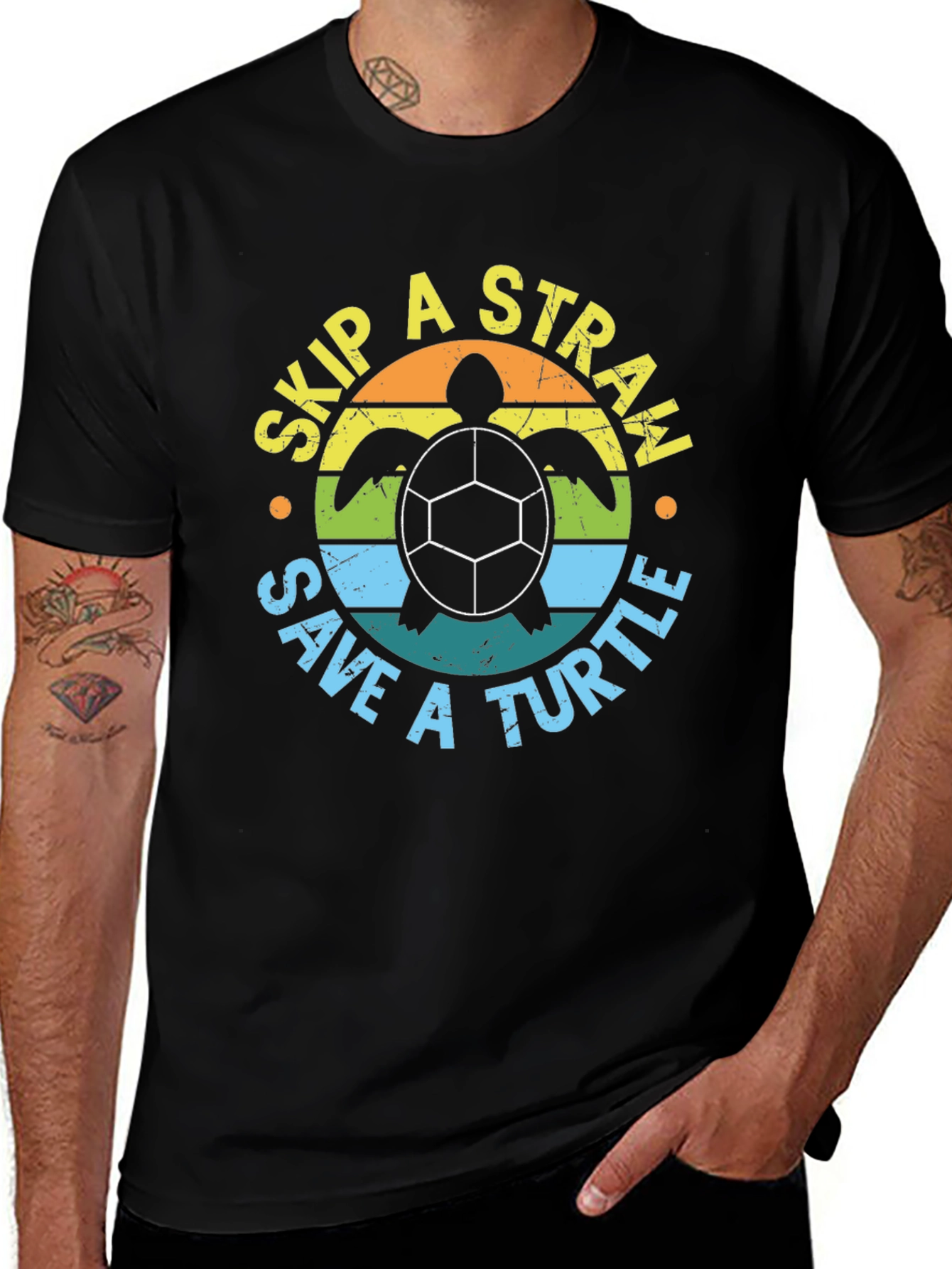 Variant 2 of Skip a Straw Save a Turtle Graphic Tee