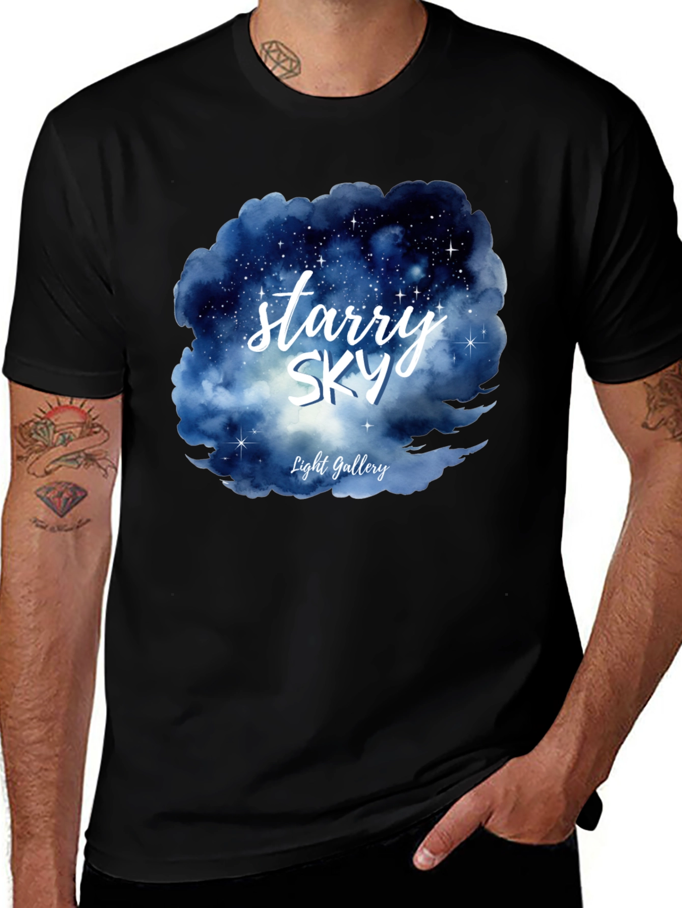 Variant 23 of Starry Sky Graphic Tee - Light Gallery Design