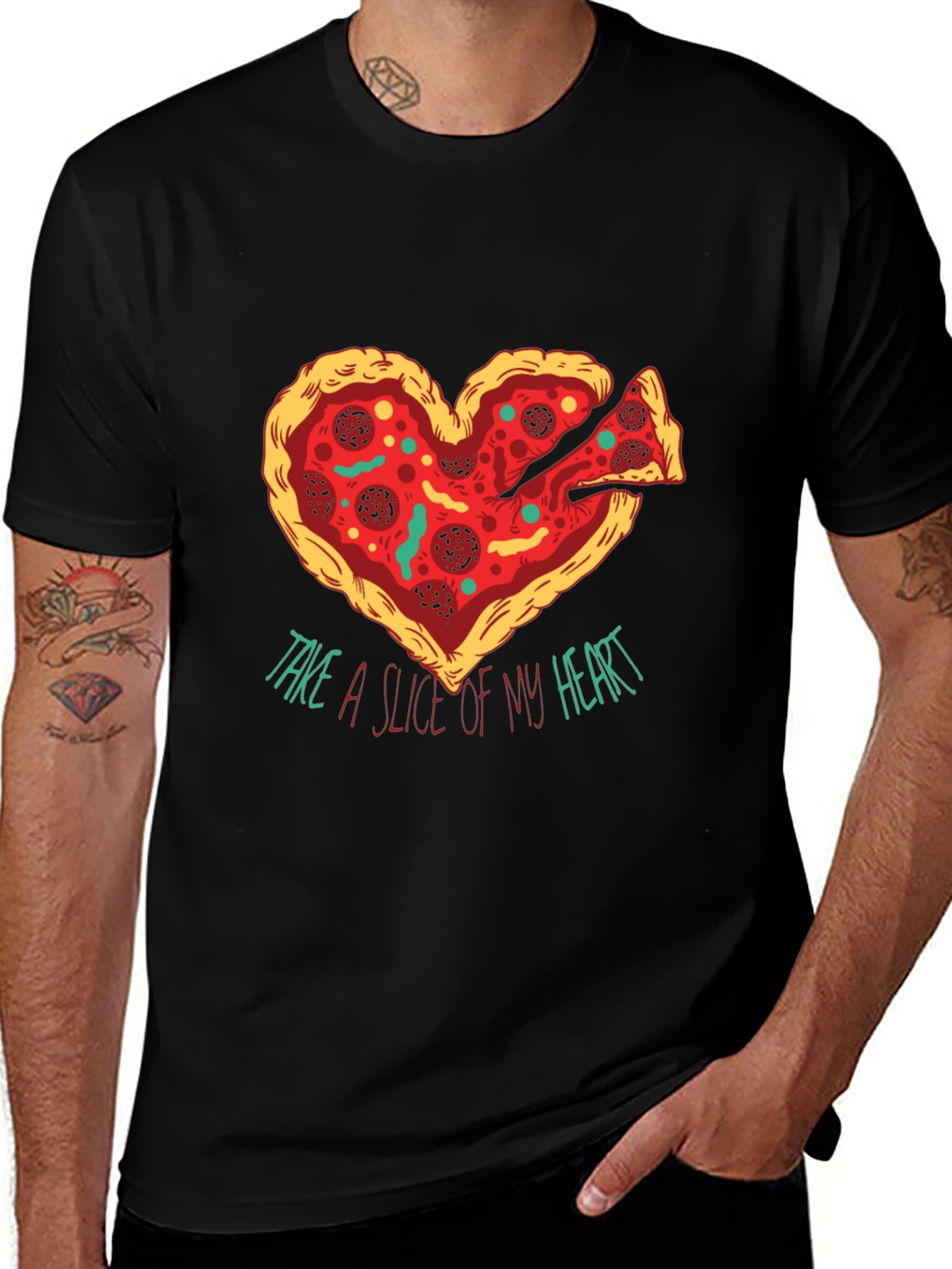 Variant 10 of Pizza Heart Graphic T-Shirt: Take a Slice