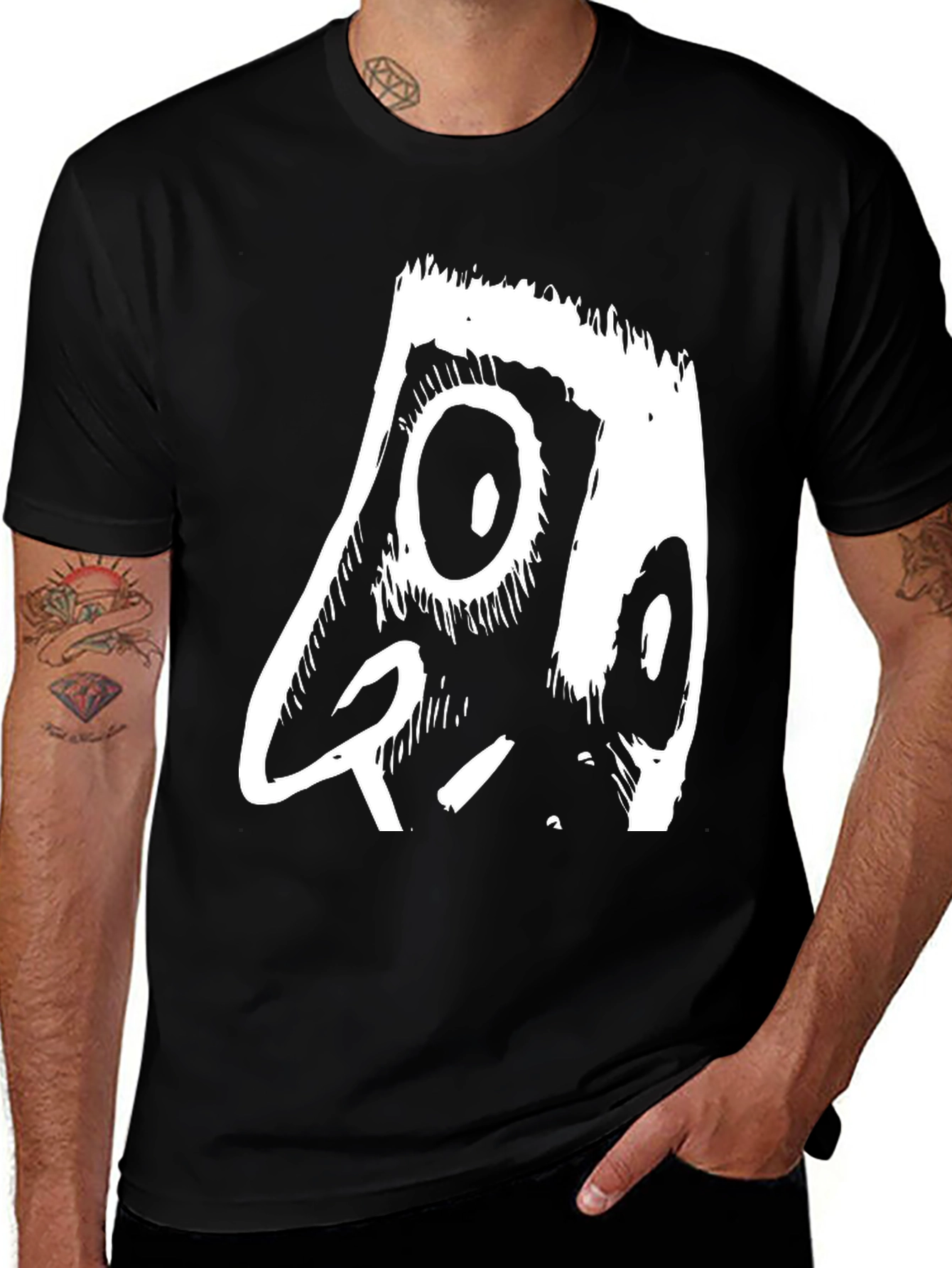 Variant 27 of Abstract Graphic Print Black T-Shirt