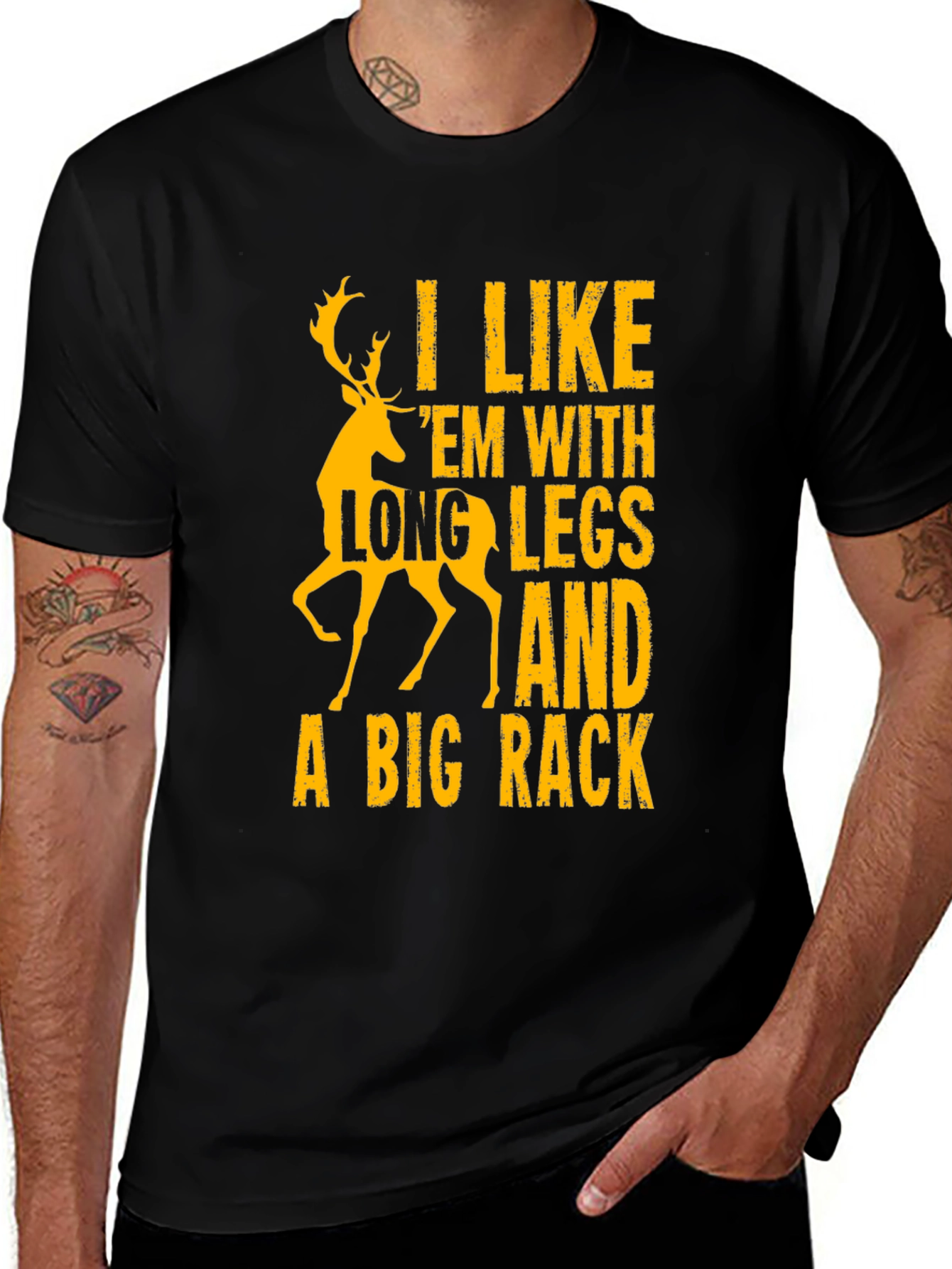 Variant 18 of Funny Deer Hunting T-Shirt - Long Legs Big Rack