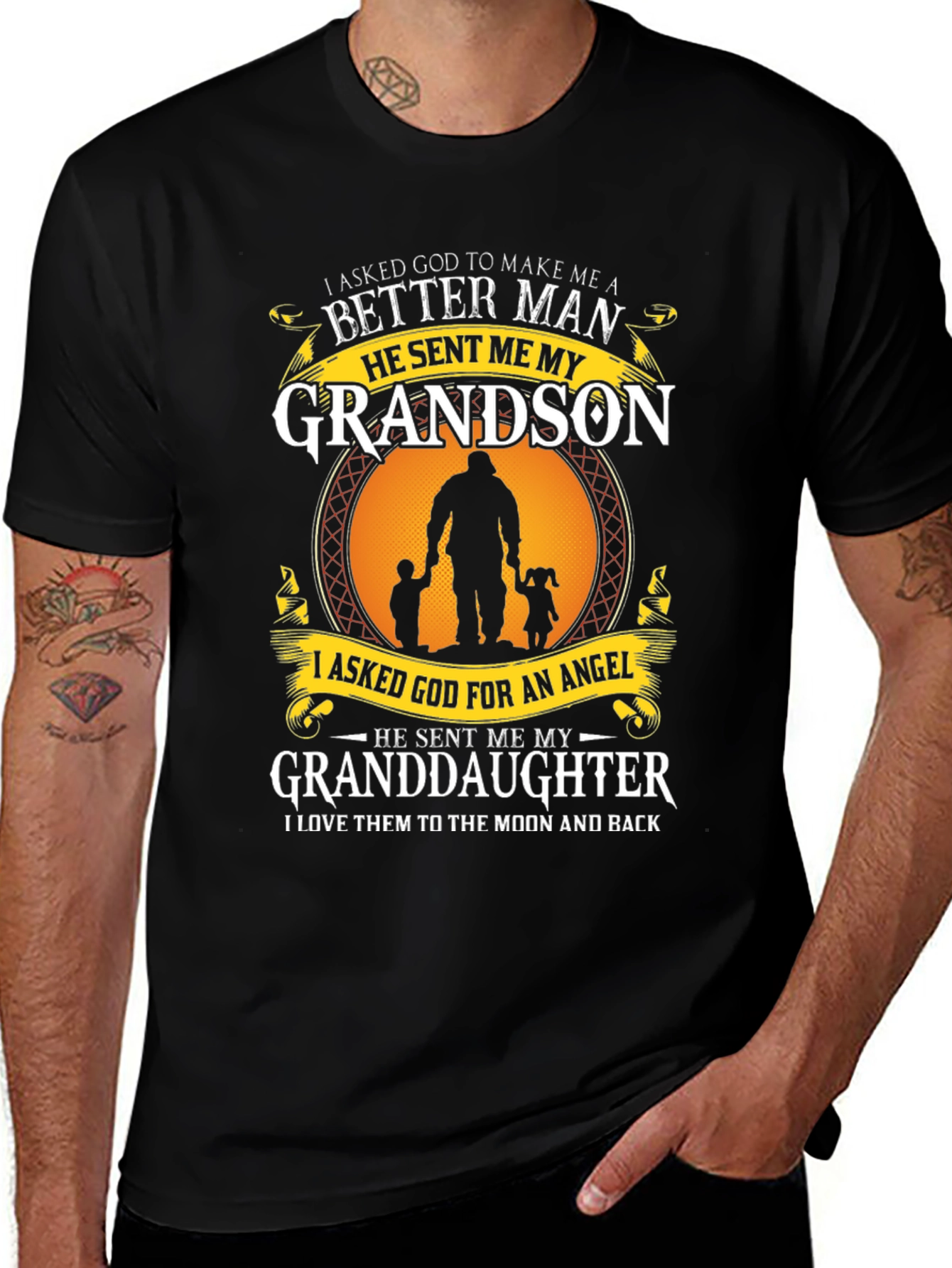 Grandparent T-Shirt: Grandson & Granddaughter