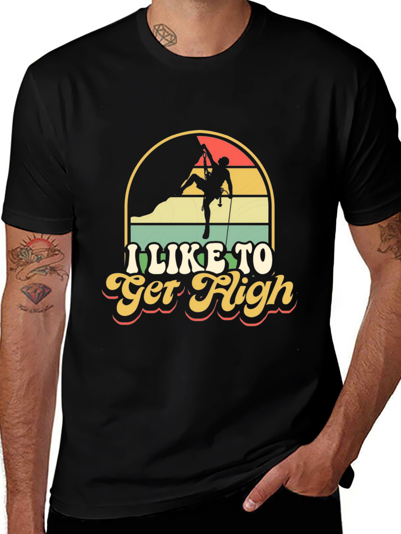 Variant 4 of I Like To Get High Climbing T-Shirt