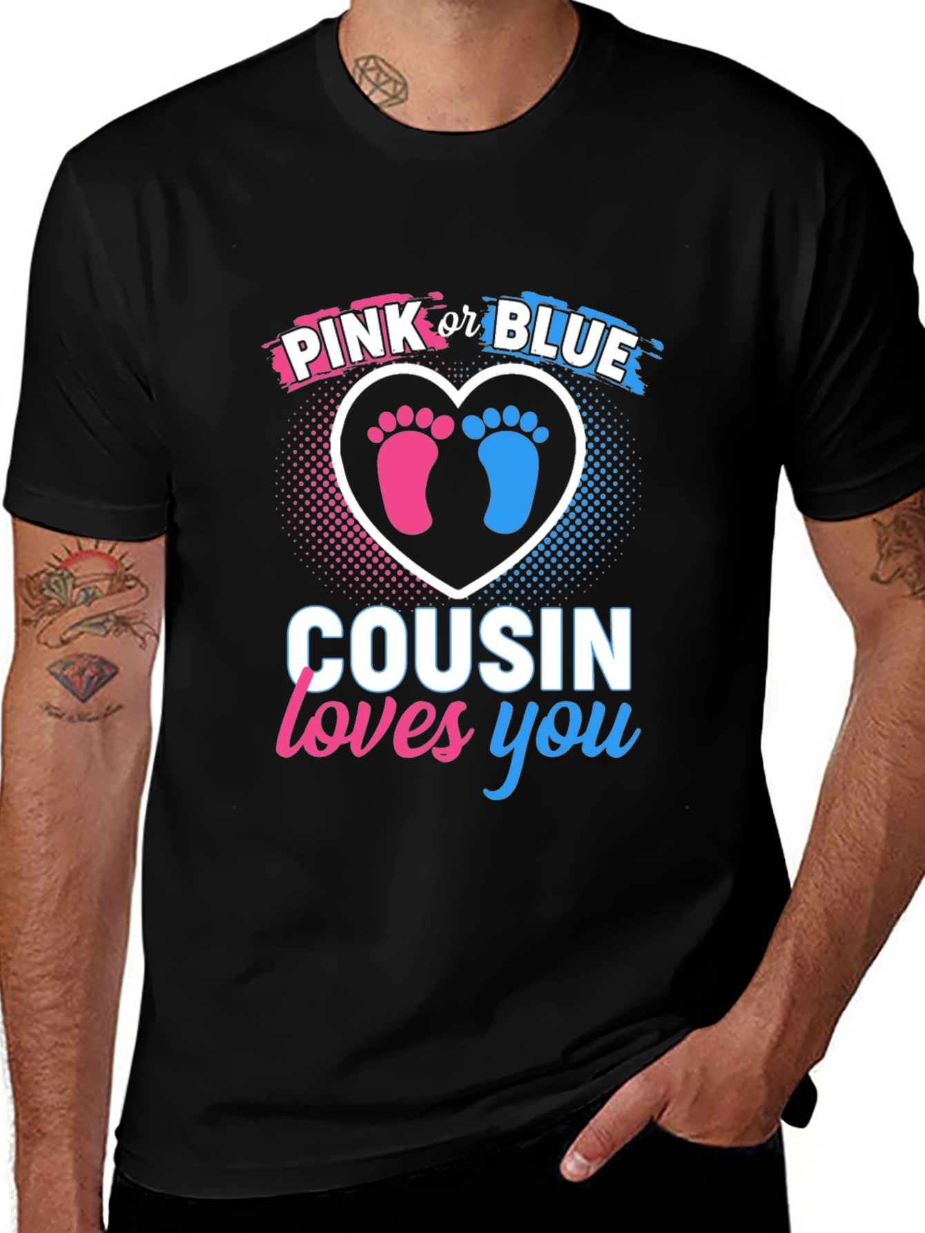 Pink or Blue Cousin Loves You Gender Reveal T-Shirt