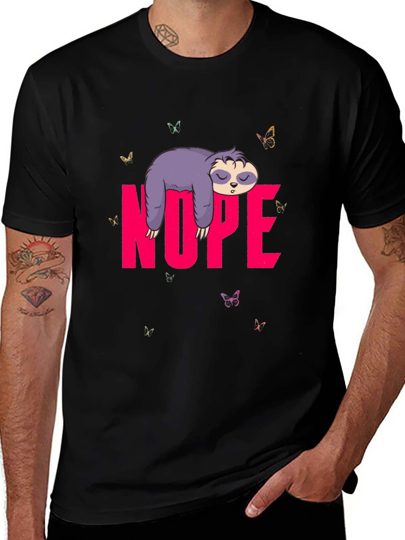 Variant 12 of Nope Sloth Graphic T-Shirt - Lazy Day Vibes