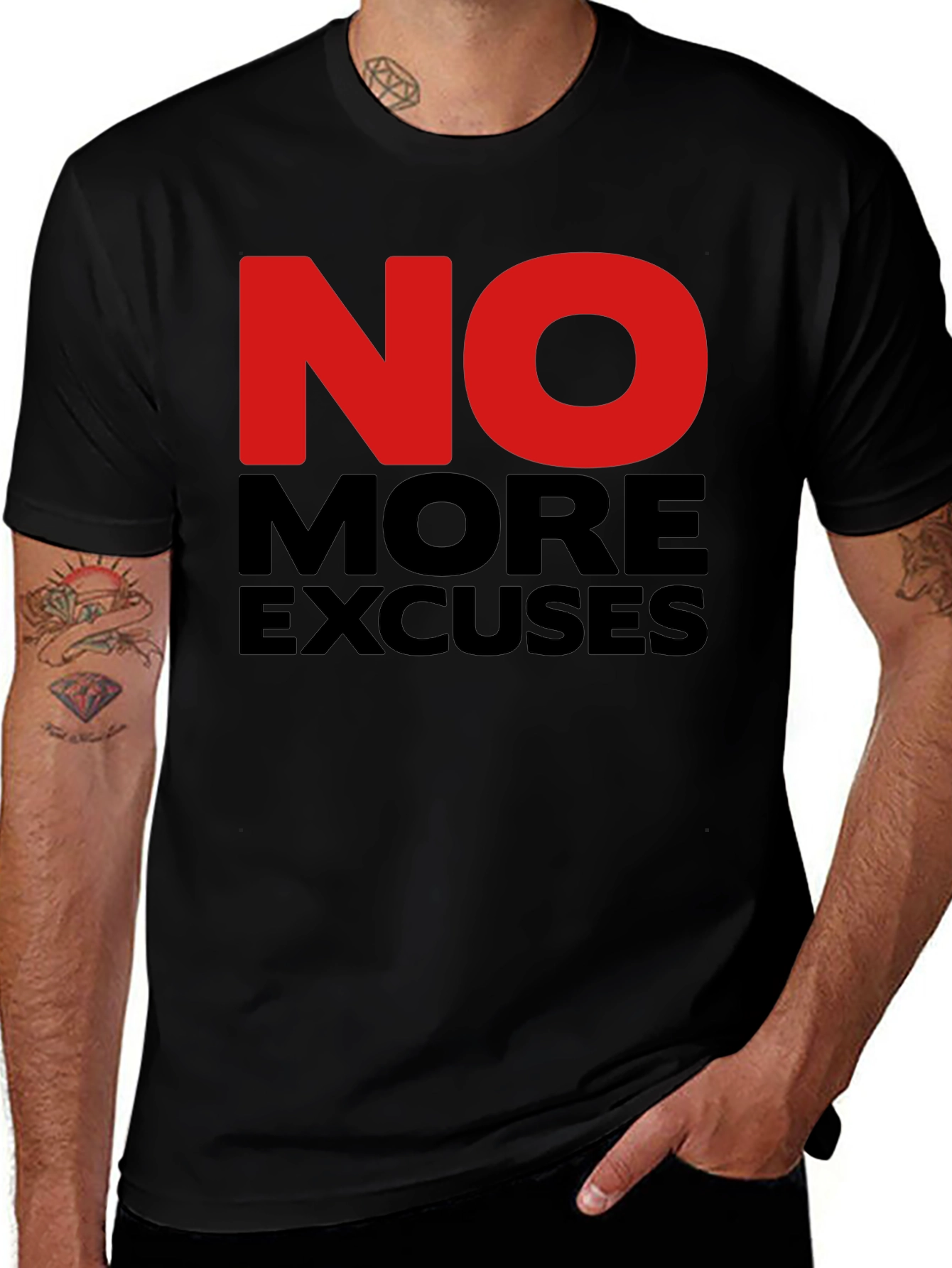 Variant 20 of No More Excuses Graphic T-Shirt - Motivational