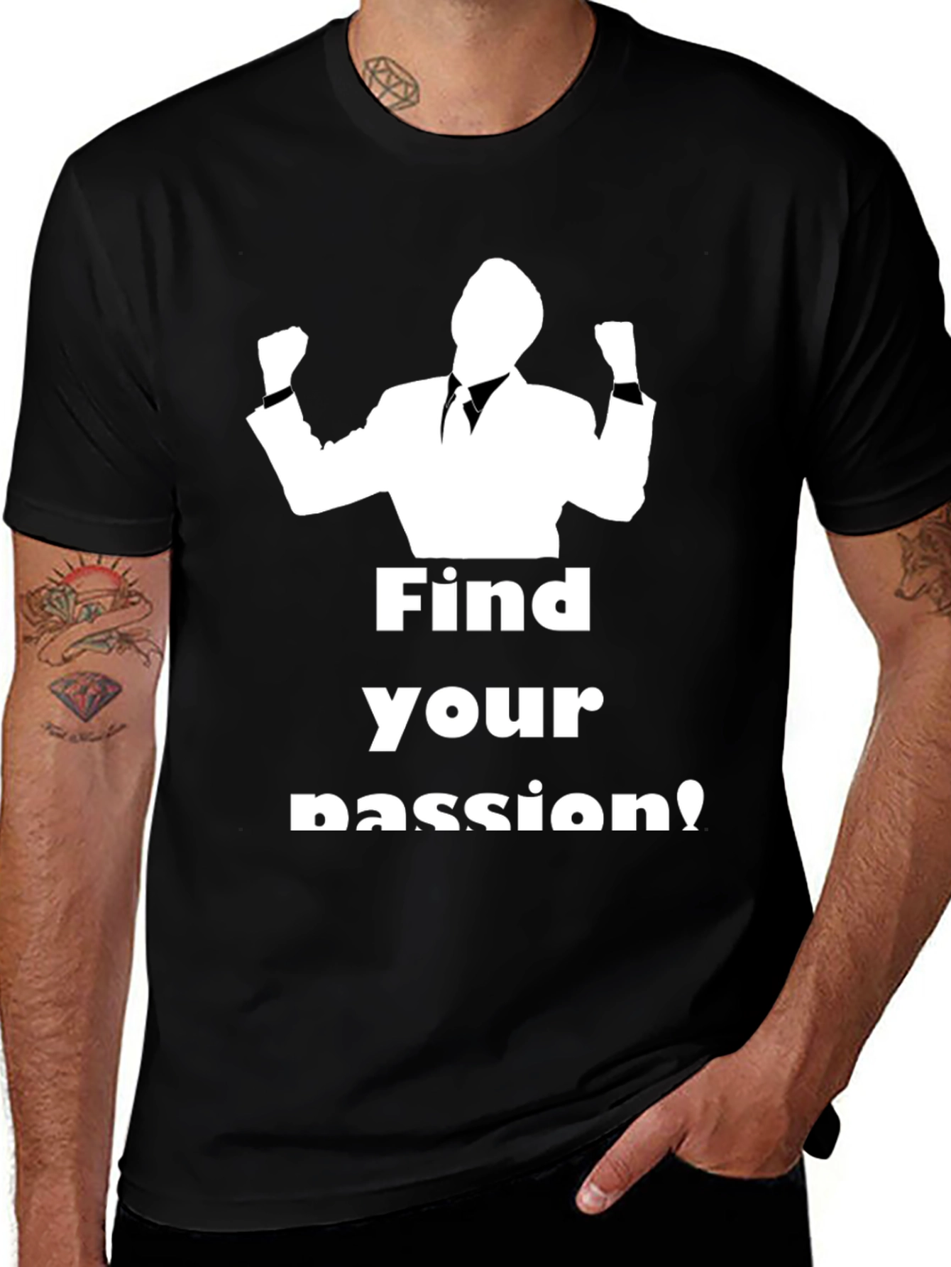 Black Find Your Passion Black Graphic T-Shirt main image
