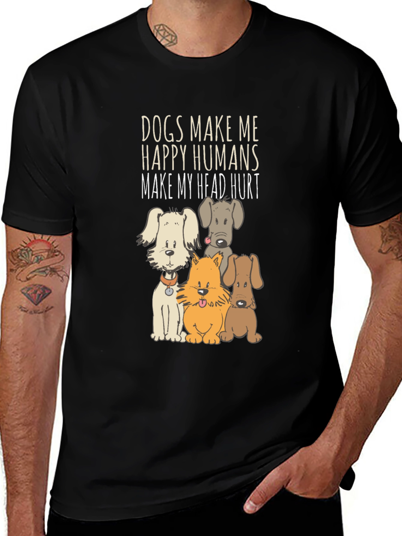 Variant 24 of Dogs Make Me Happy T-Shirt