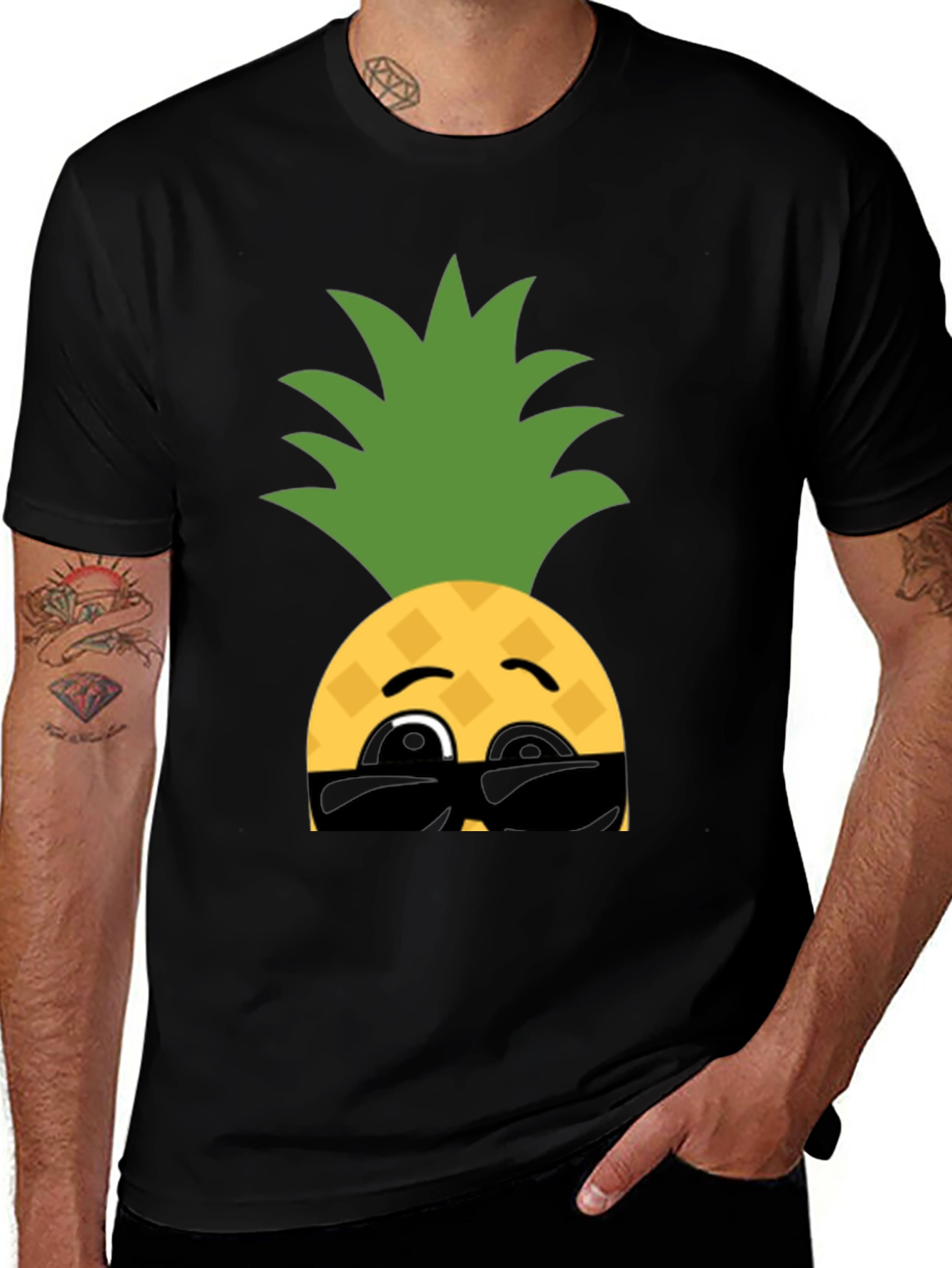 Variant 26 of Cool Pineapple Emoji Graphic T-Shirt