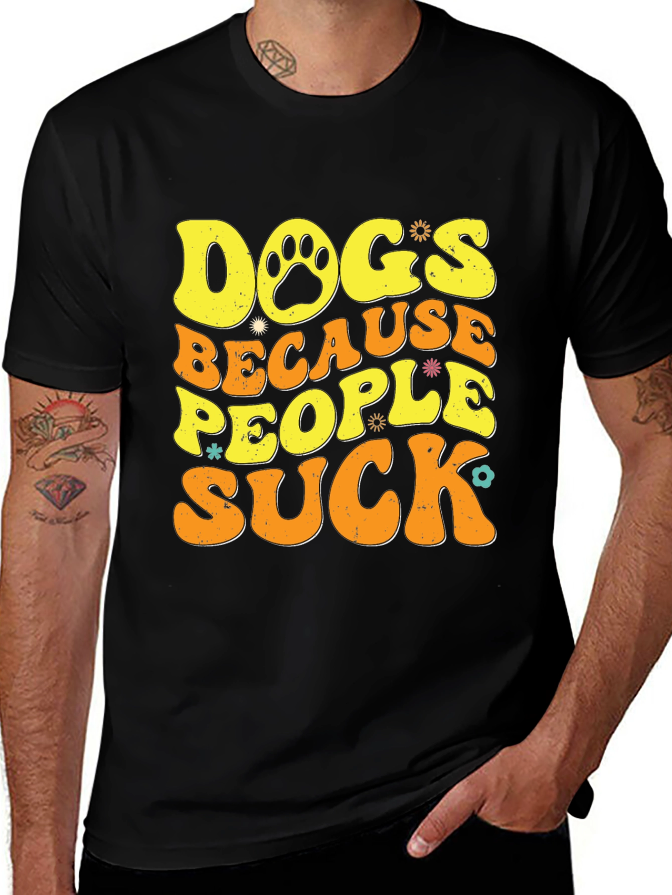 Black Dogs Because People Suck T-Shirt main image