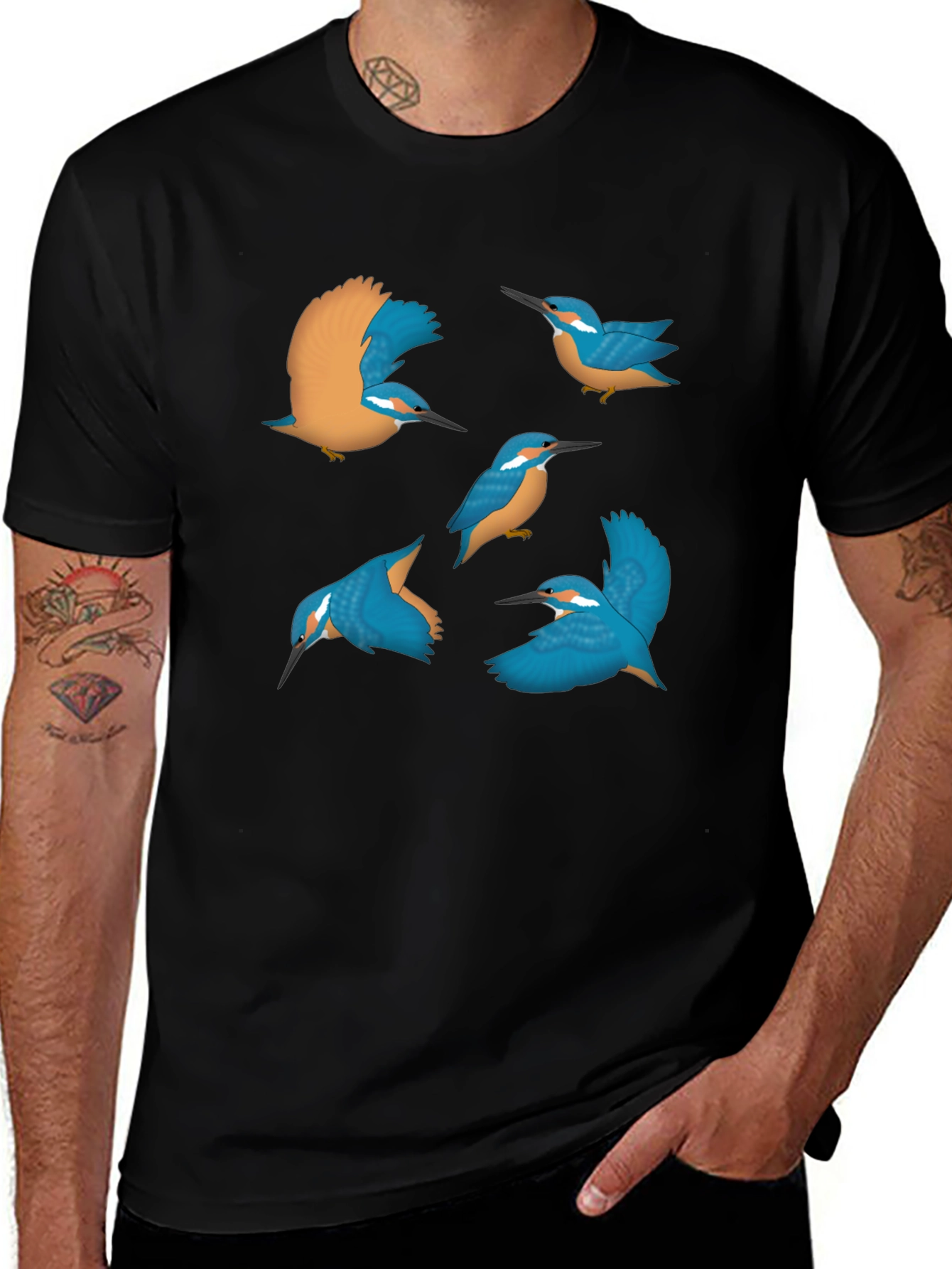 Variant 6 of Kingfisher Graphic Tee - Nature Inspired Design
